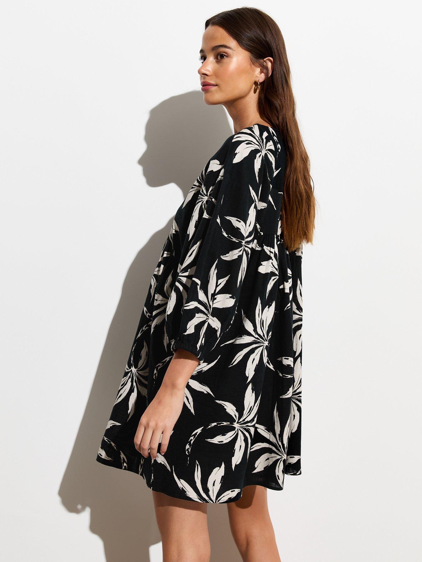 new-look-cotton-palm-mini-smock-dress-blackprintstillFront