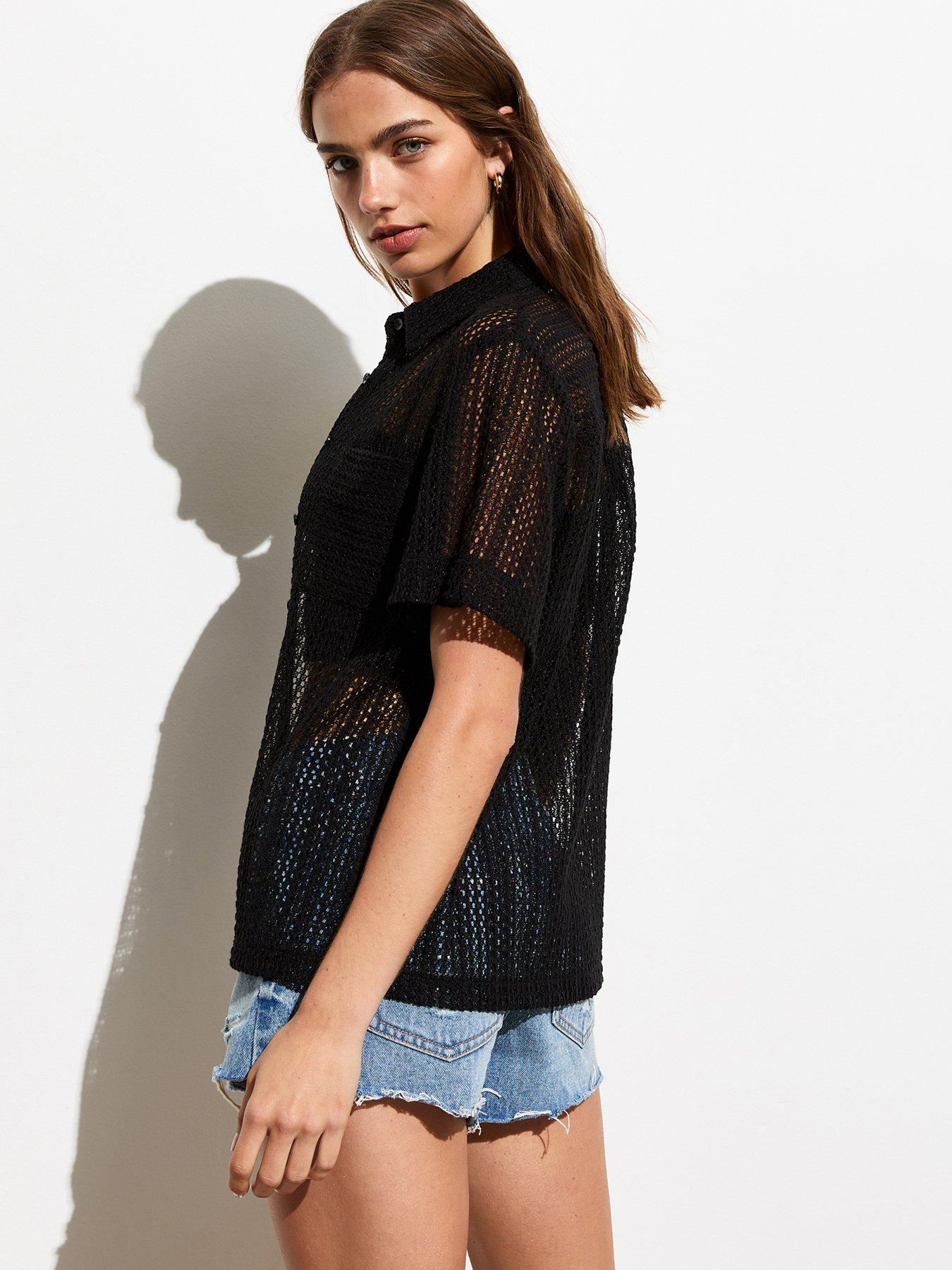 new-look-black-crochet-short-sleeve-shirtstillFront