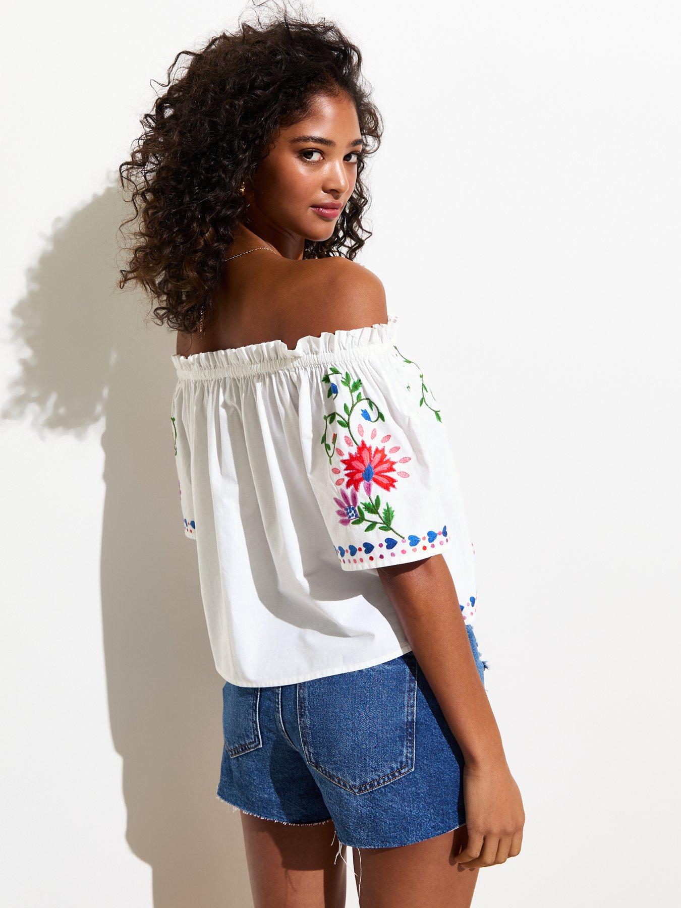 new-look-white-cotton-tropical-embroidered-off-the-shoulder-topstillFront