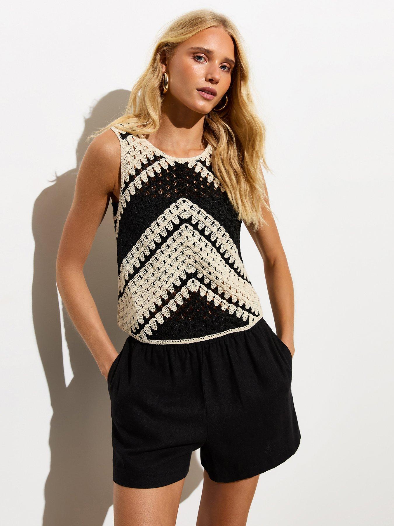 new-look-white-chevron-crochet-shell-top