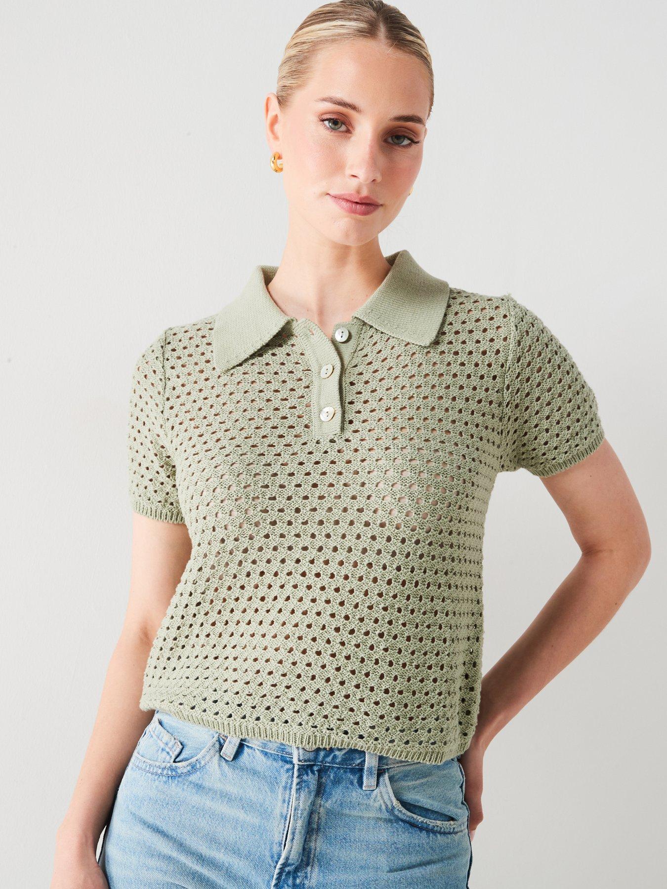 mango-openwork-knit-polo