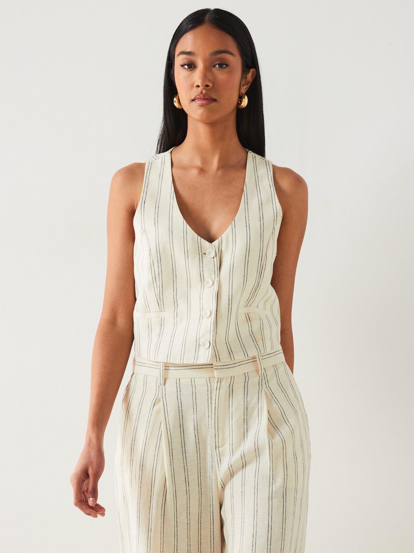 mango-linen-mix-striped-print-sleeveless-waistcoat