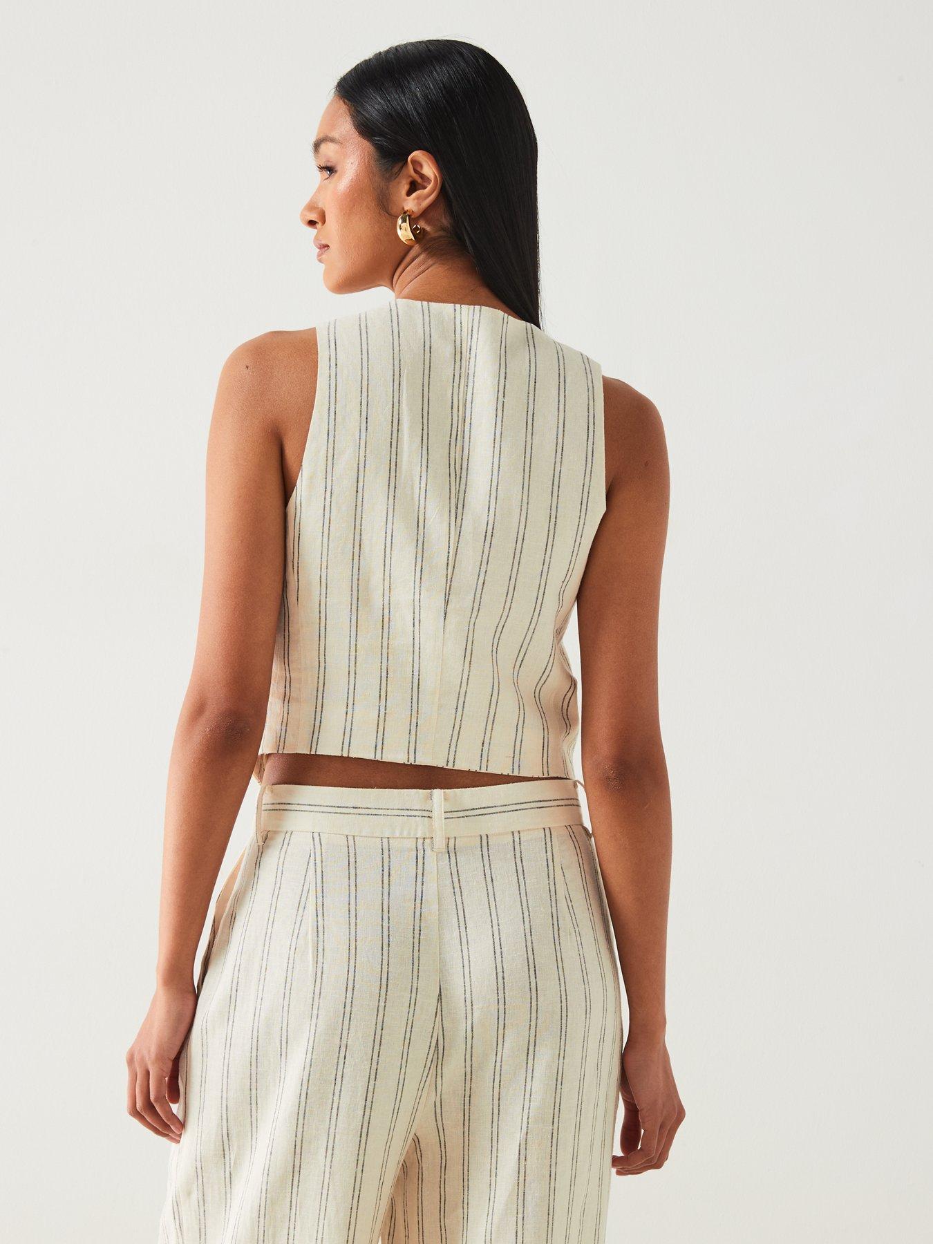 mango-linen-mix-striped-print-sleeveless-waistcoatstillFront