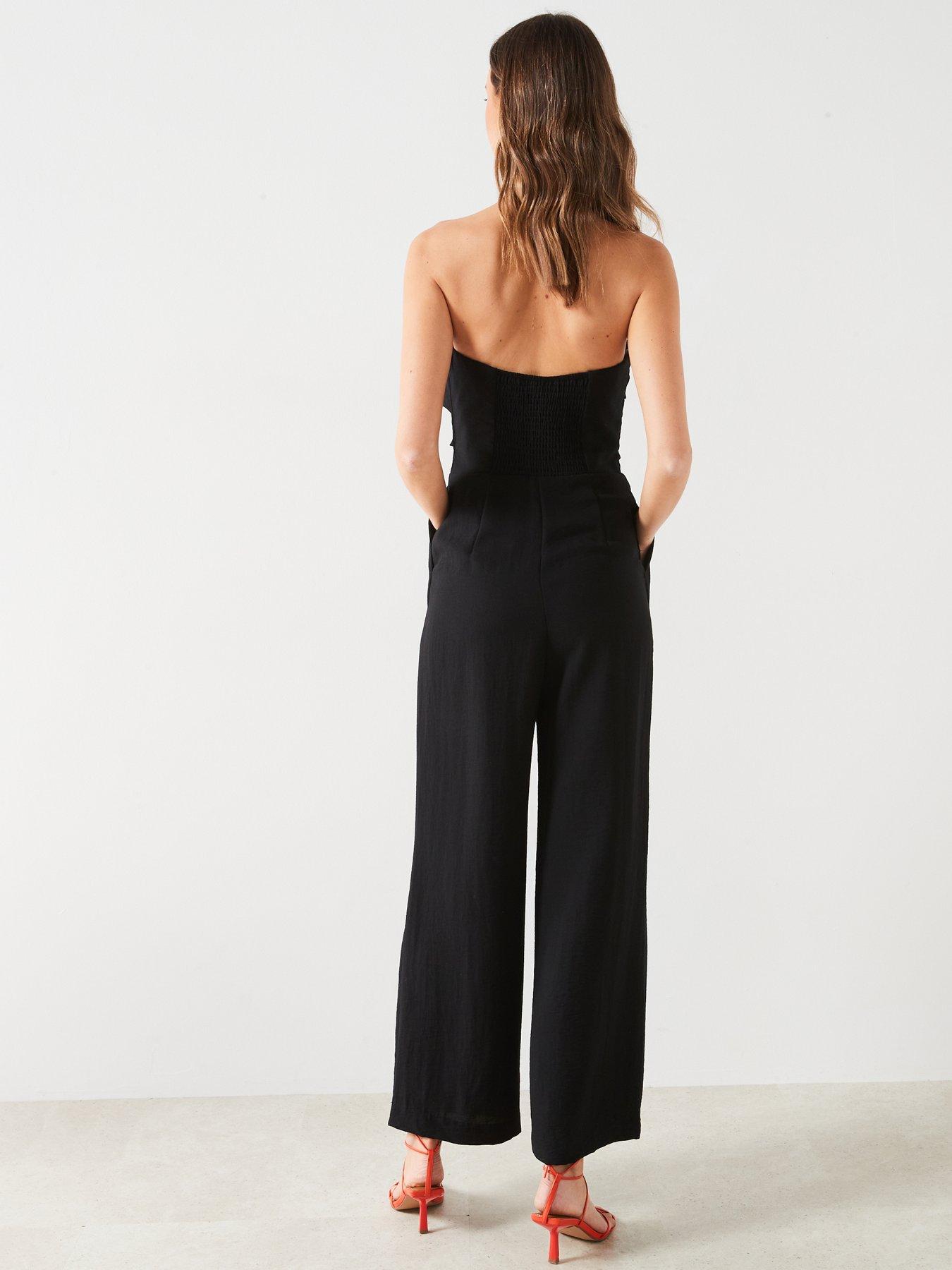 Image 2 of 5 of Mango Straight Design Side Zip Fastening Jumpsuit - Black