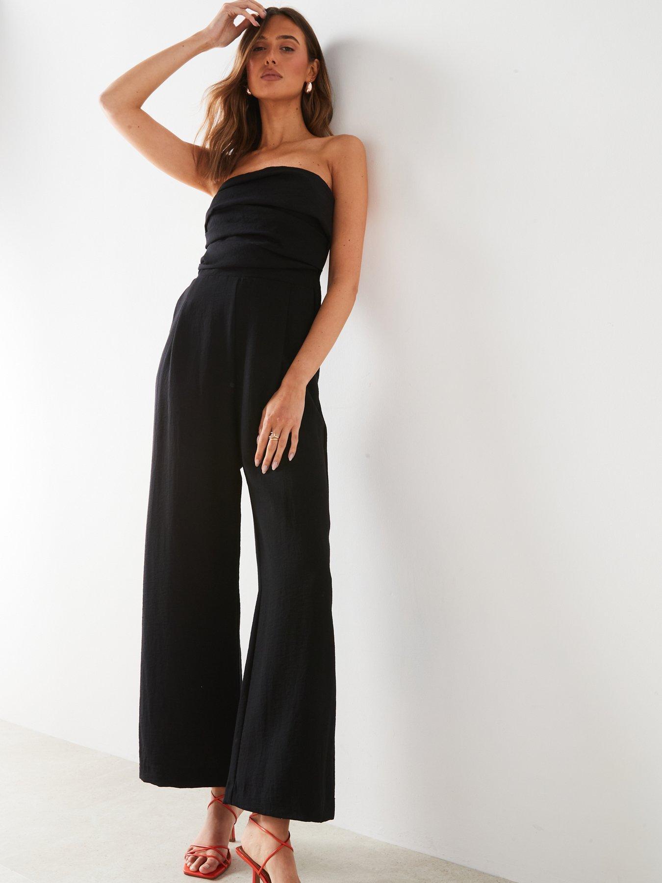 Image 3 of 5 of Mango Straight Design Side Zip Fastening Jumpsuit - Black