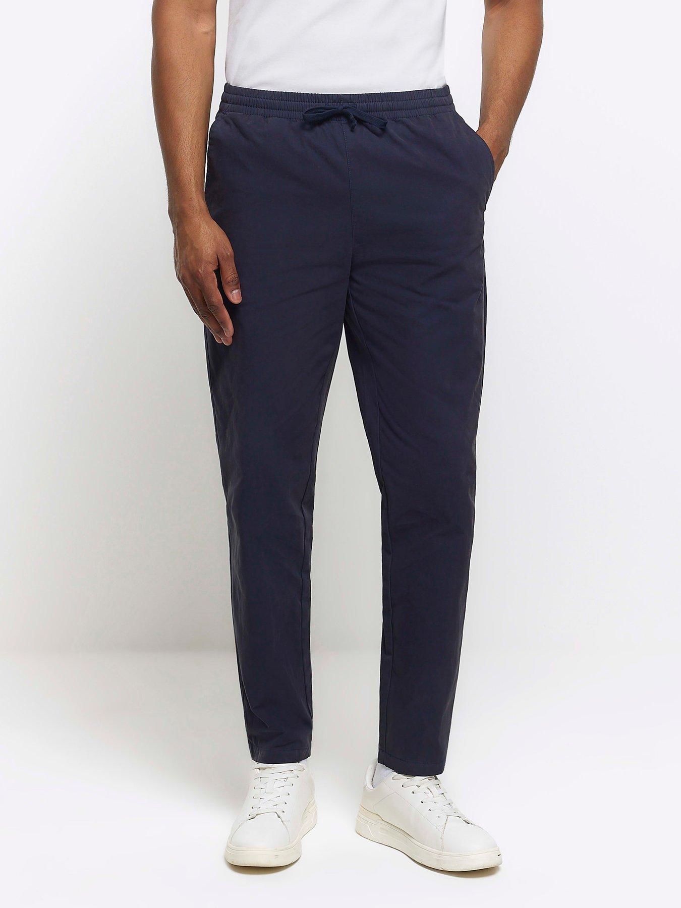 river-island-cassatt-pull-on-casual-trousers-navy