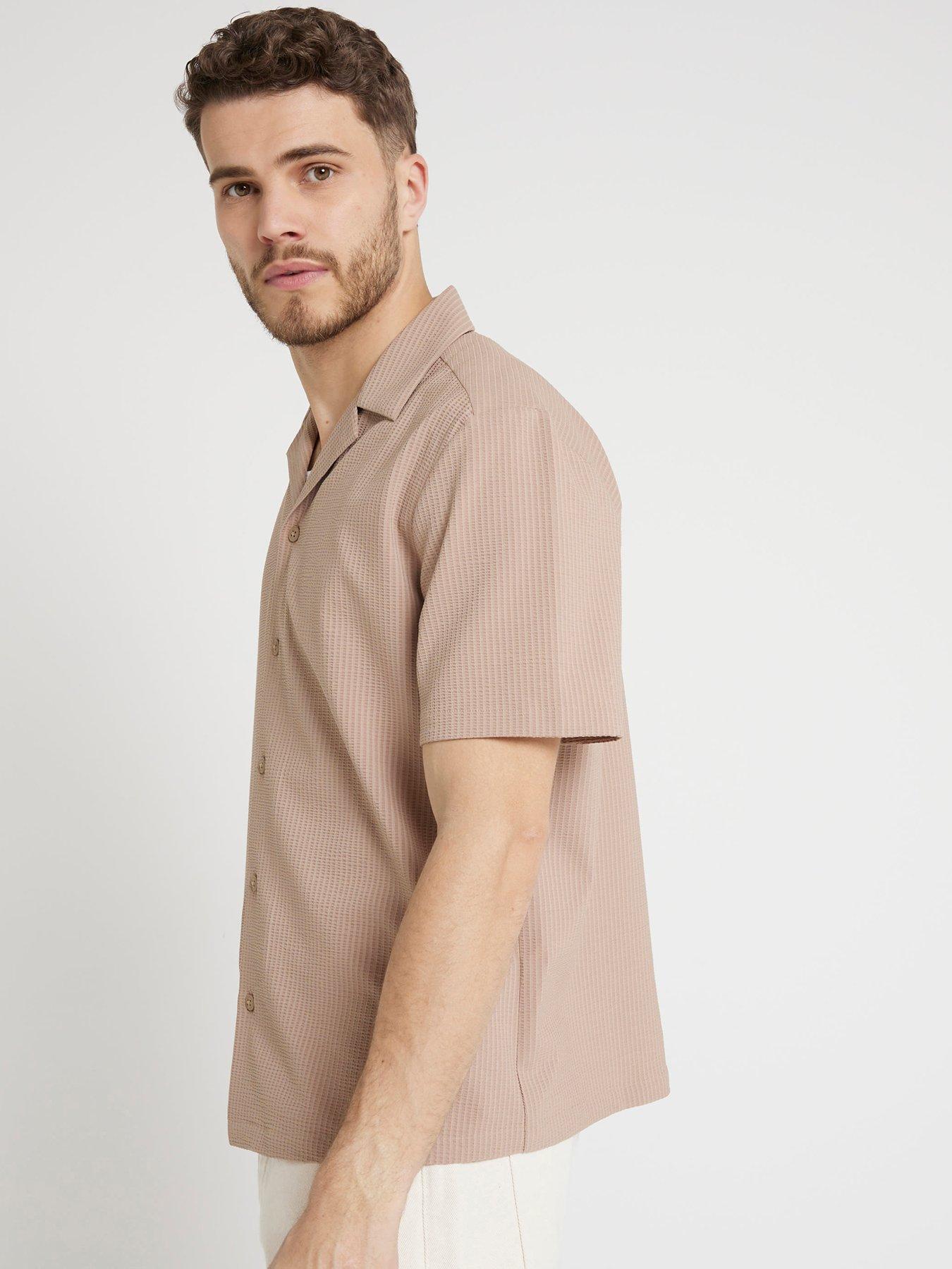 river-island-short-sleeve-seersucker-revere-shirt-light-brownback