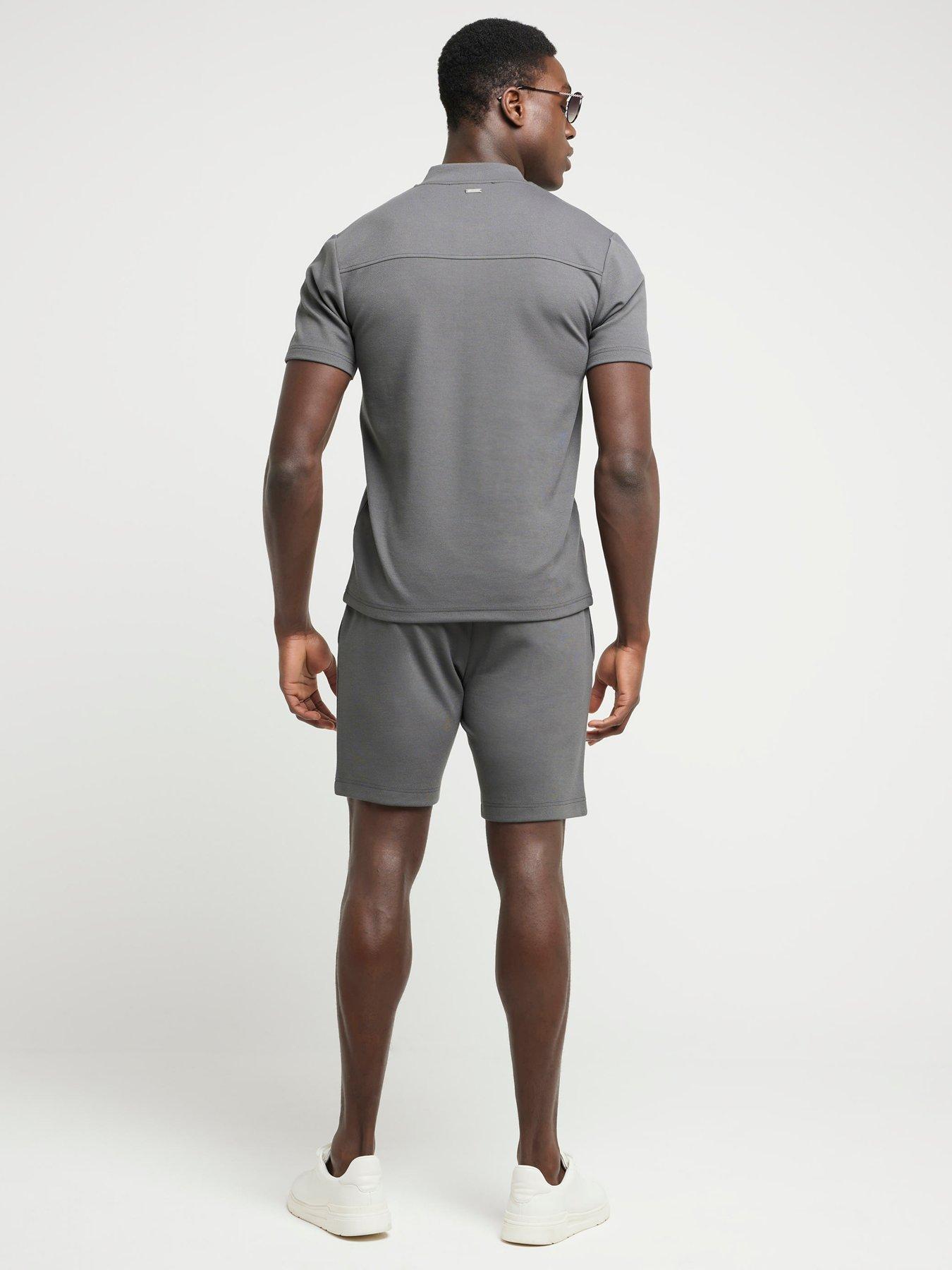 river-island-river-island-slim-pintuck-pique-shorts-dark-greystillFront