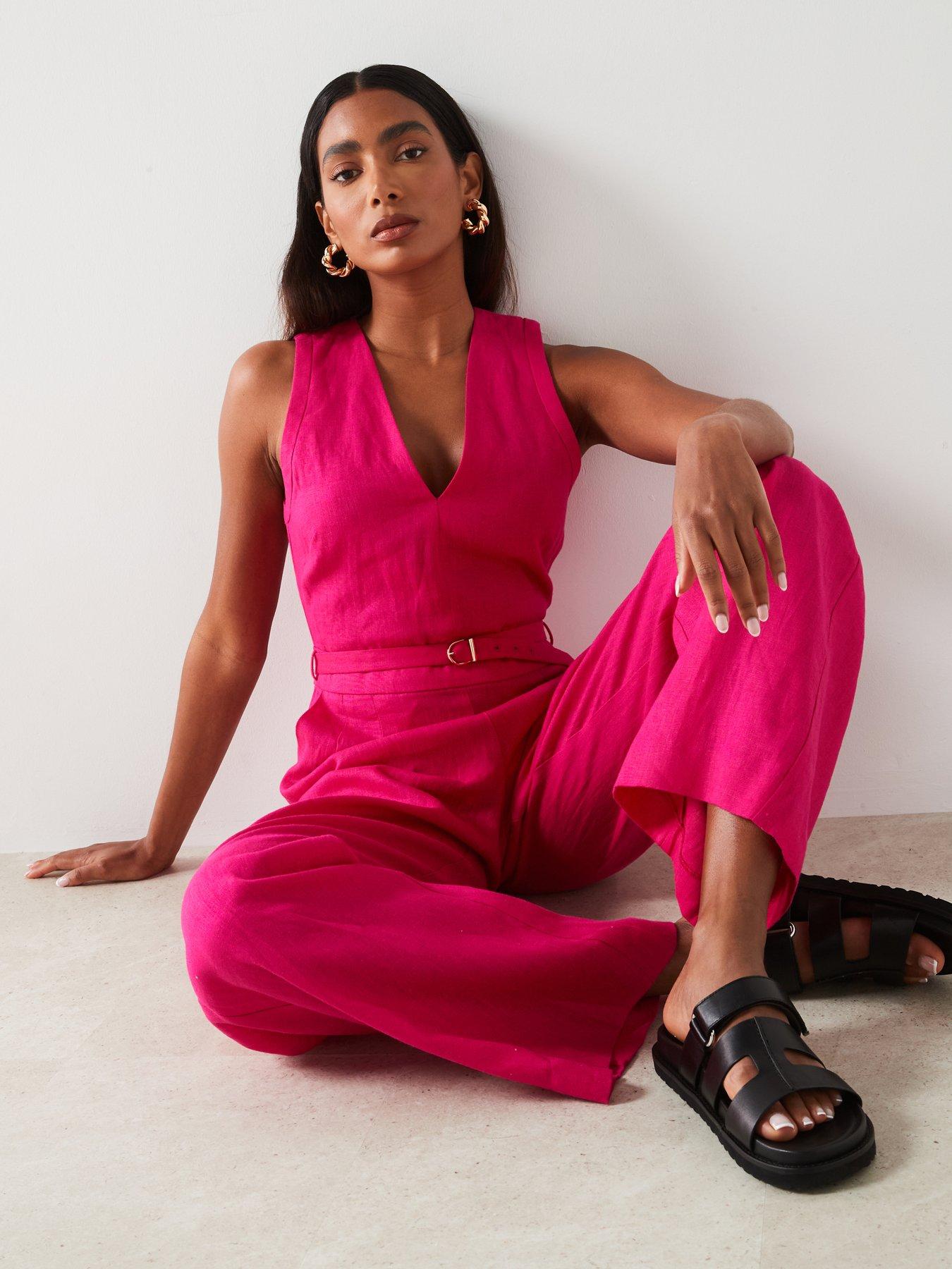 mango-belted-linen-jumpsuit-pinkoutfit