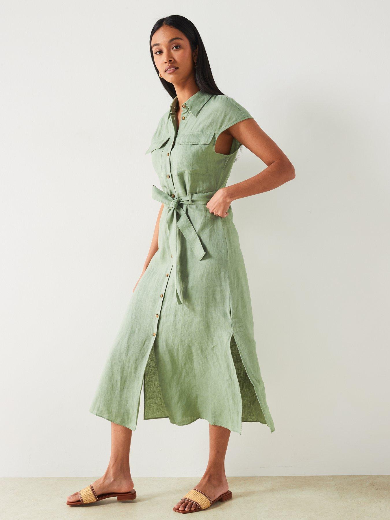 mango-green-shirt-style-midi-dress