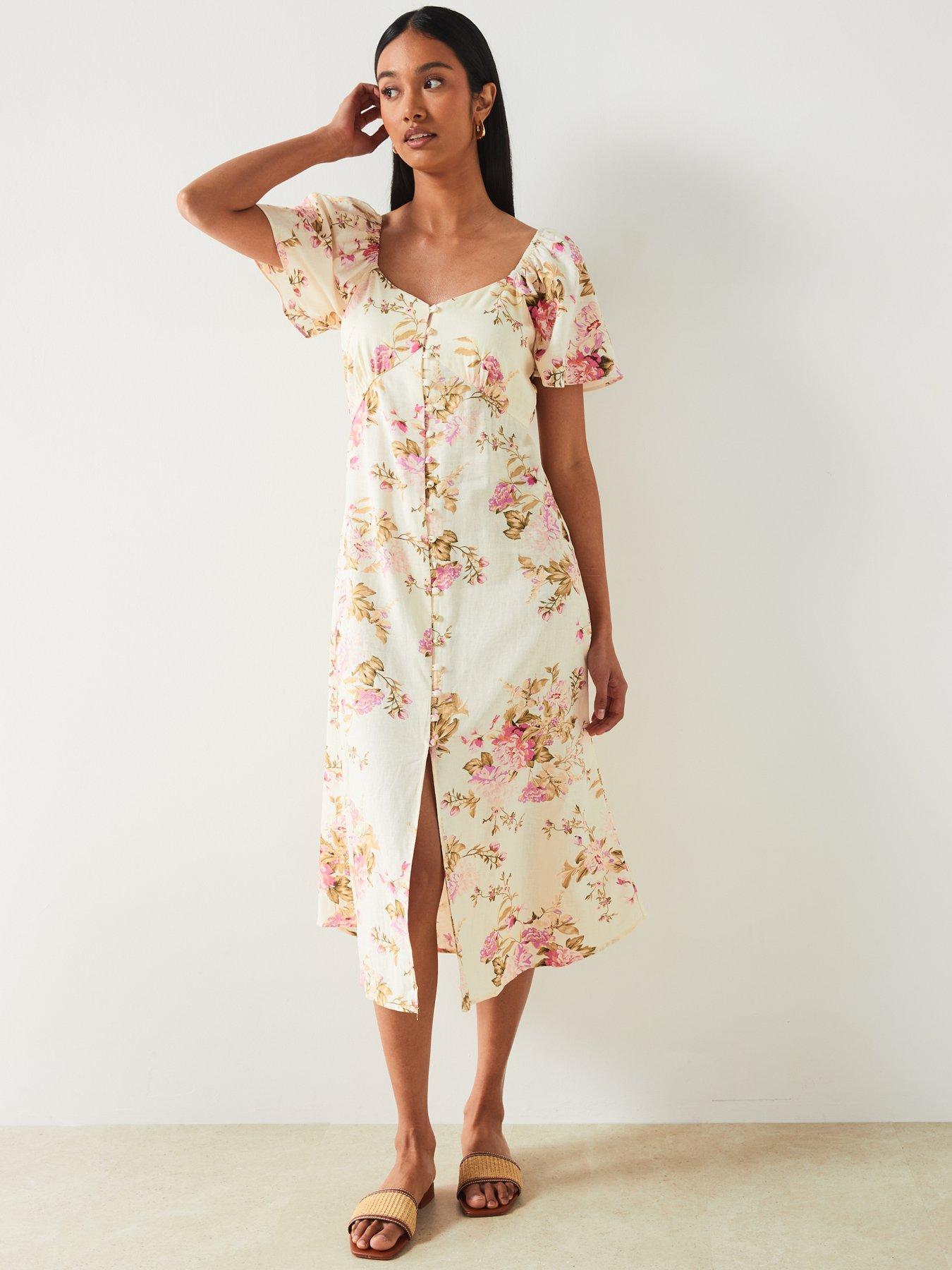 mango-linen-mix-square-neckline-floral-print-midi-dressfront