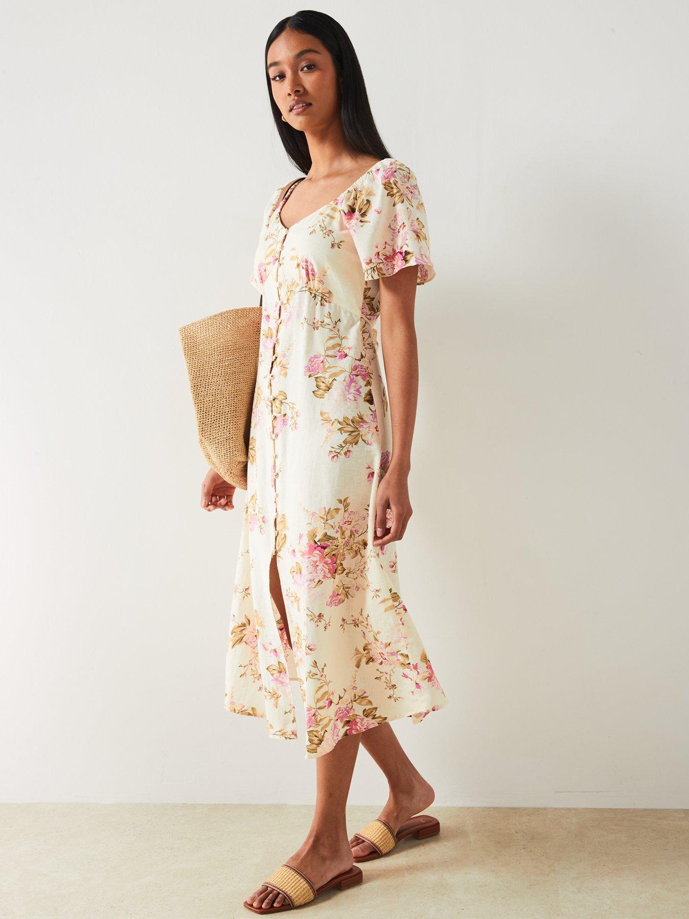 mango-linen-mix-square-neckline-floral-print-midi-dressback