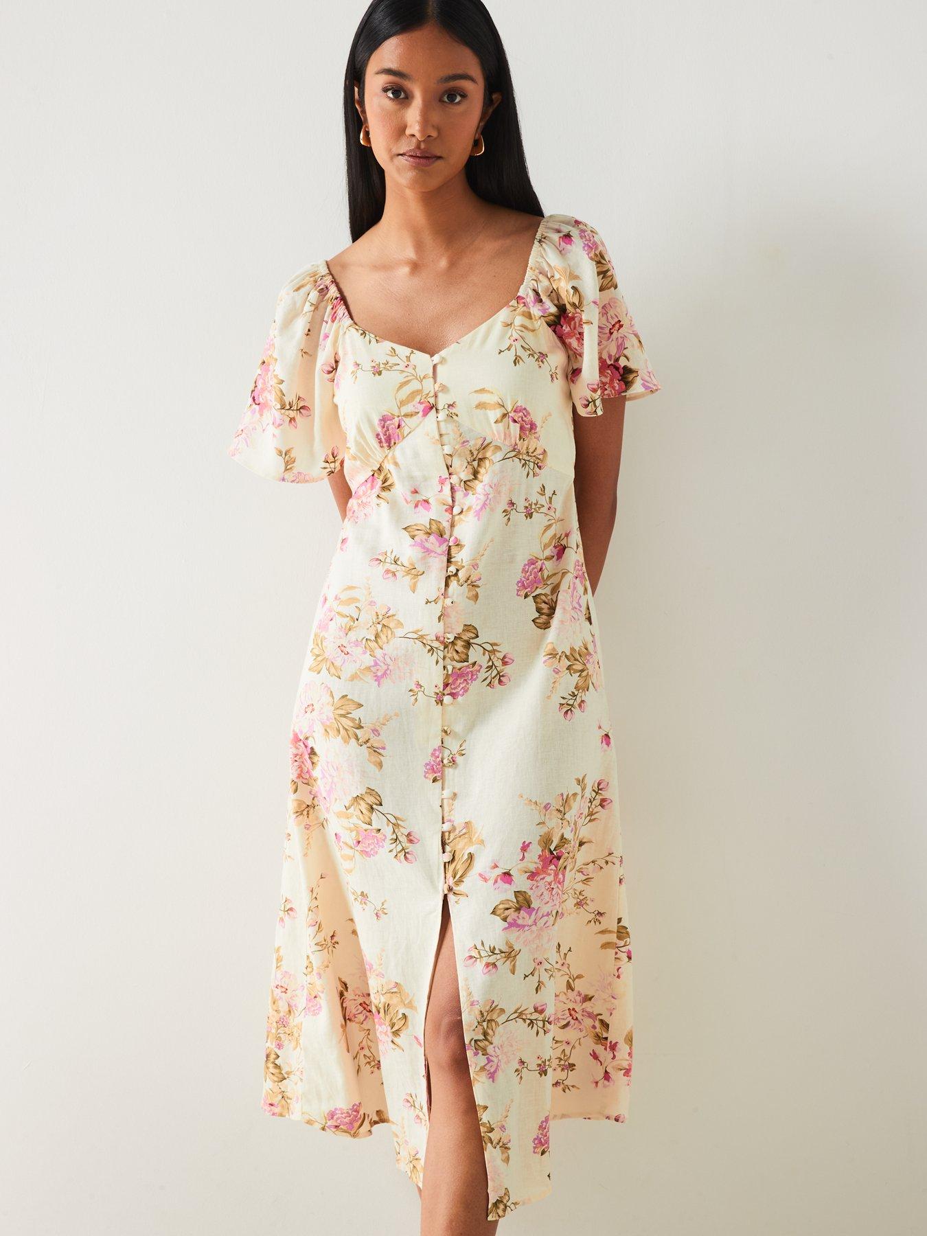 mango-linen-mix-square-neckline-floral-print-midi-dressdetail