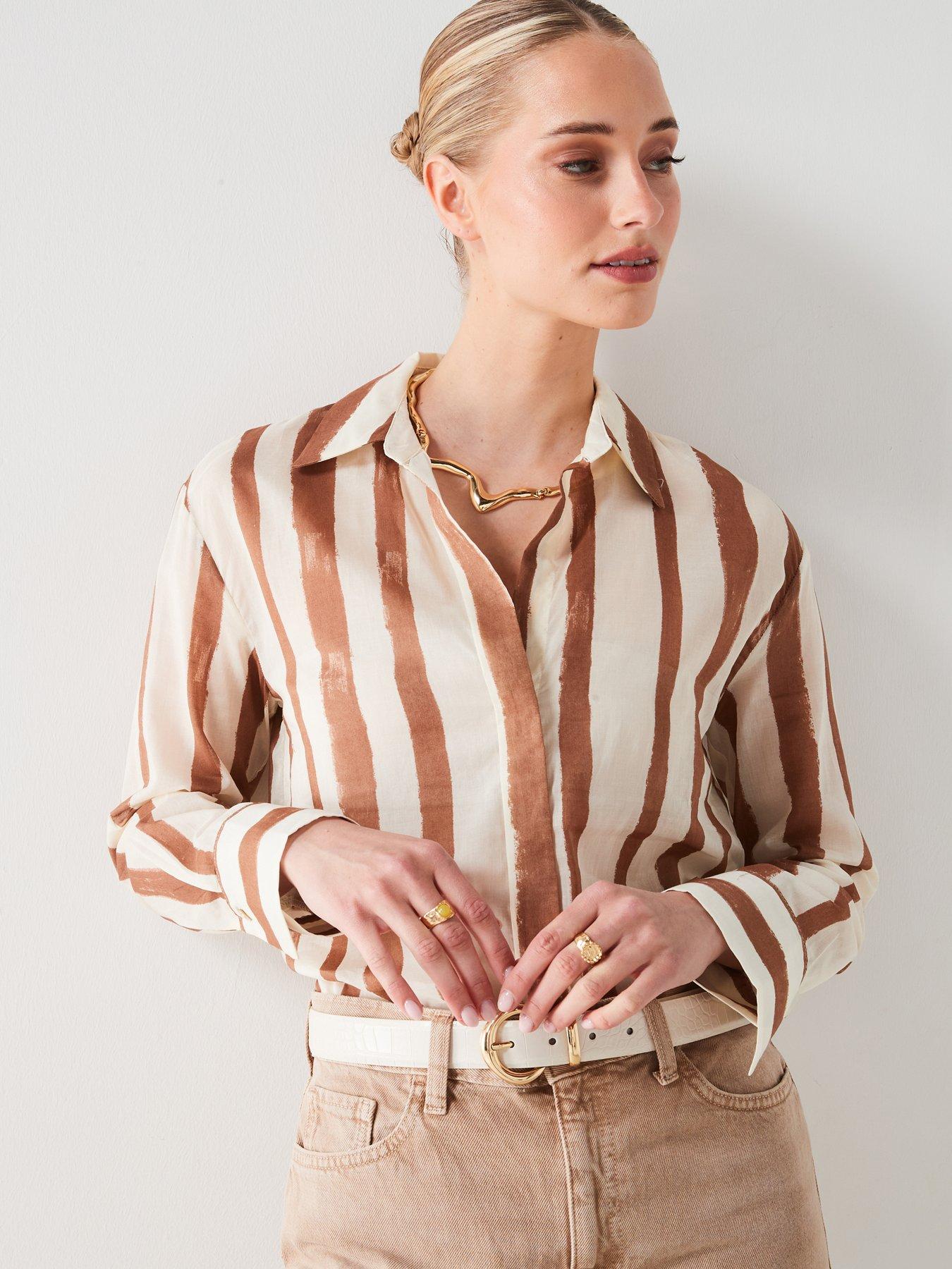 mango-neutral-stripe-shirt