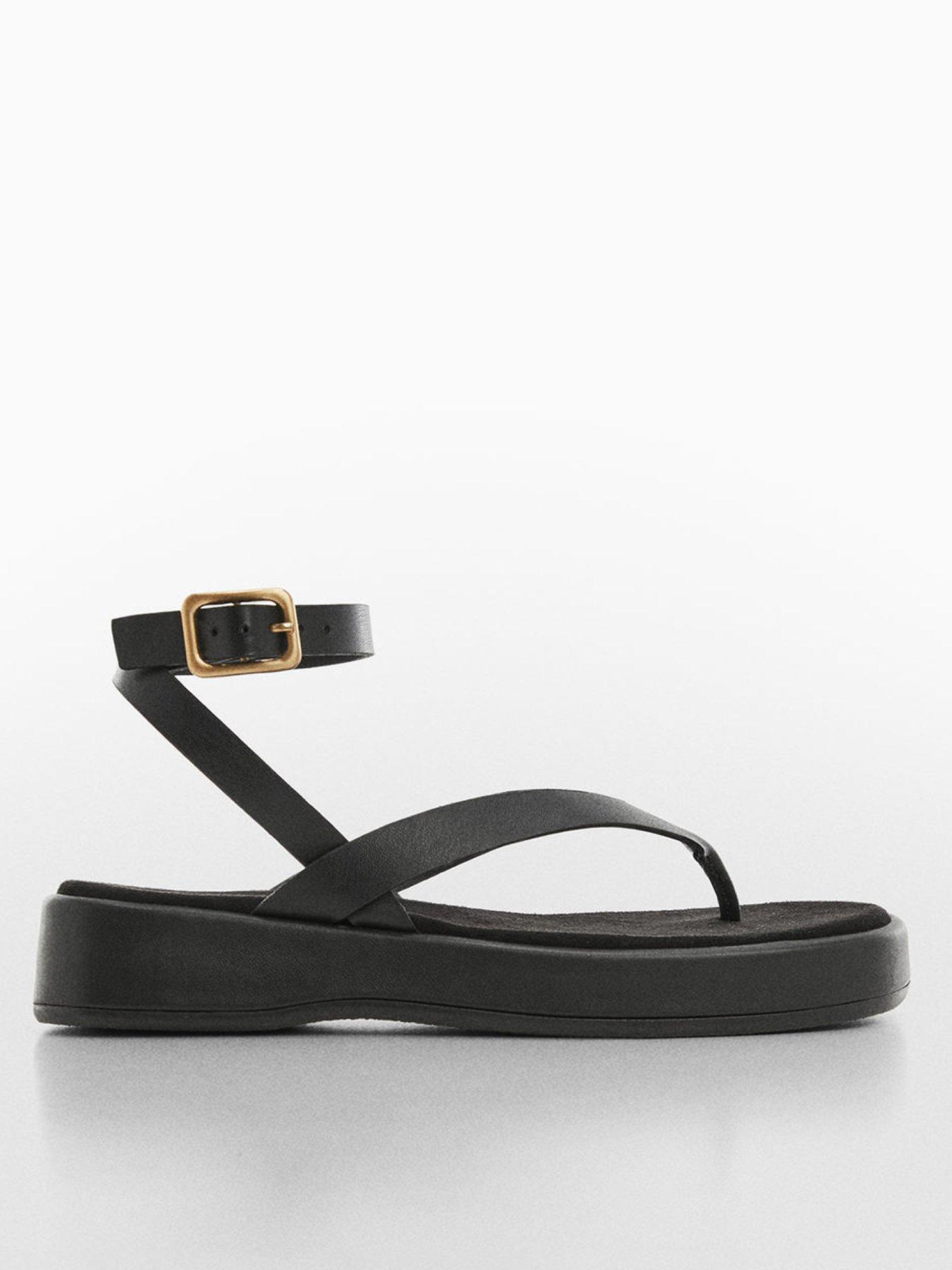 mango-black-buckle-ankle-bracelet-sandalfront