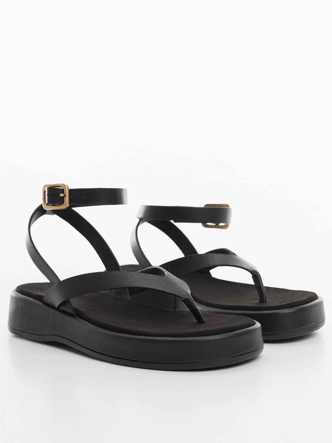 mango-black-buckle-ankle-bracelet-sandalstillFront