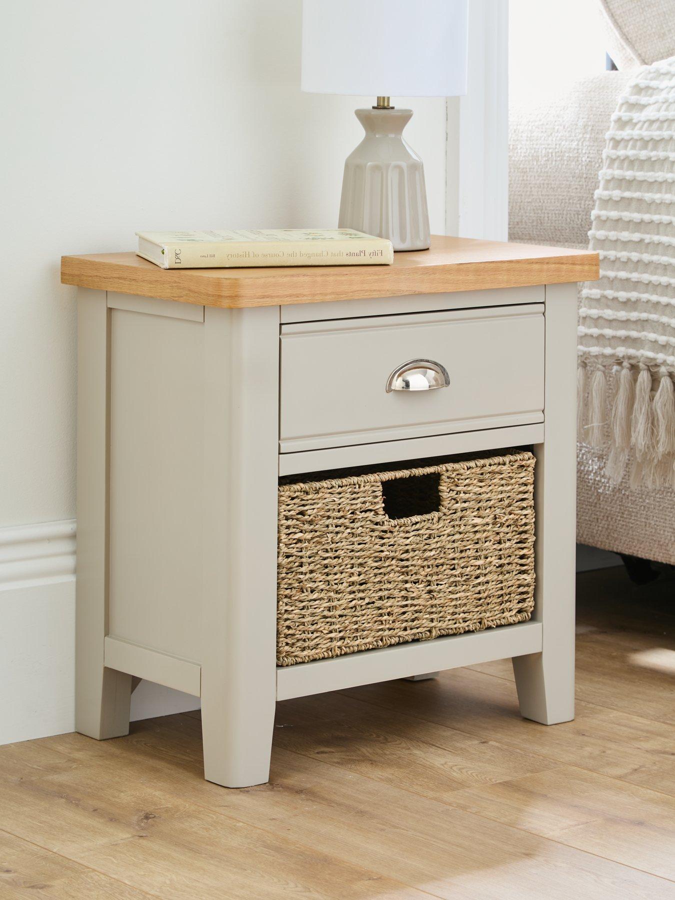 Image of Very Home Malone Ready Assembled 1 Drawer, 1 Basket Sideboard - contains Solid Wood