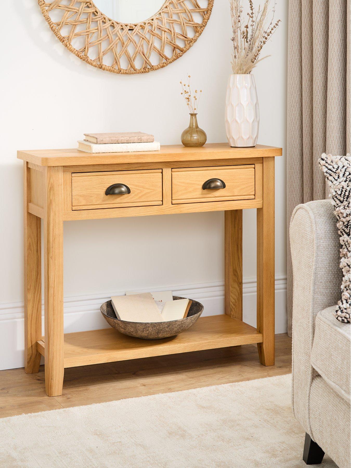 Image of Very Home Ashwin 2 Drawer Console Table - contains Solid Wood