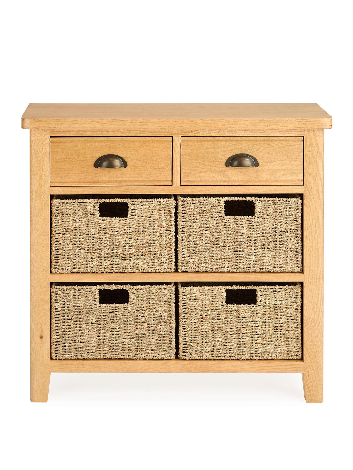 Image 2 of 7 of Very Home Ashwin Ready Assembled&nbsp;2 Drawer, 4 Basket Sideboard&nbsp;- contains Solid Wood