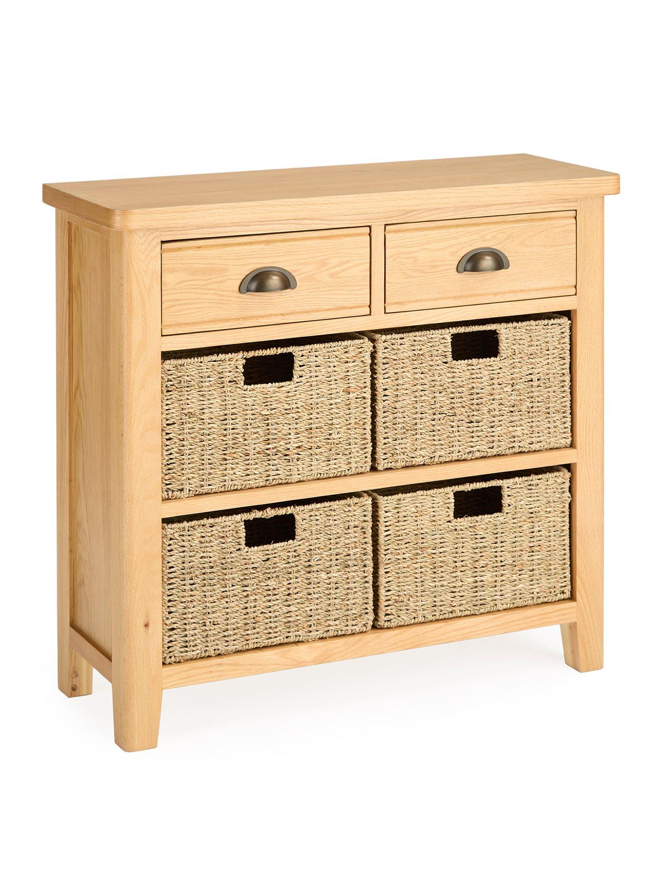 Image 3 of 7 of Very Home Ashwin Ready Assembled&nbsp;2 Drawer, 4 Basket Sideboard&nbsp;- contains Solid Wood