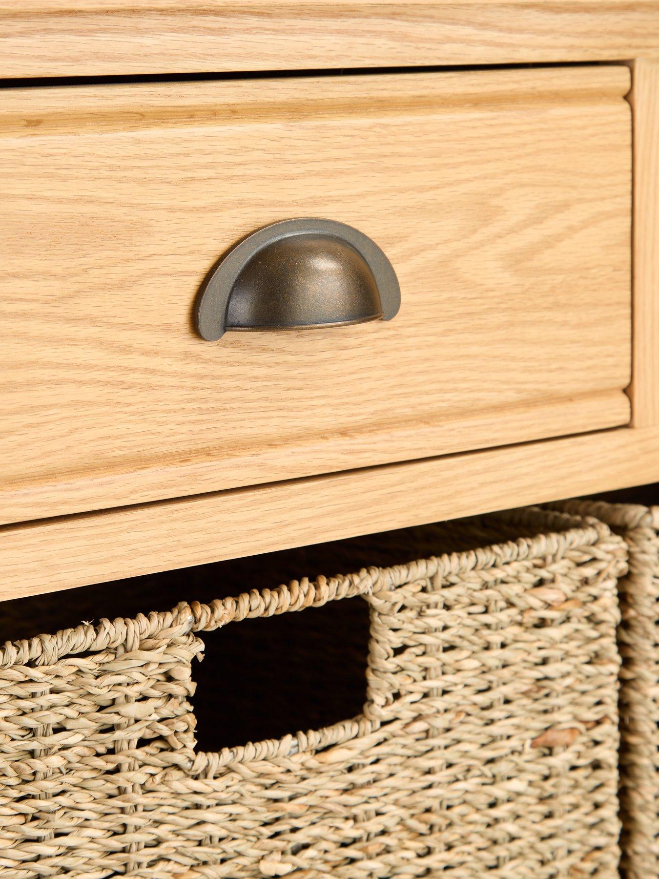 Image 6 of 7 of Very Home Ashwin Ready Assembled&nbsp;2 Drawer, 4 Basket Sideboard&nbsp;- contains Solid Wood