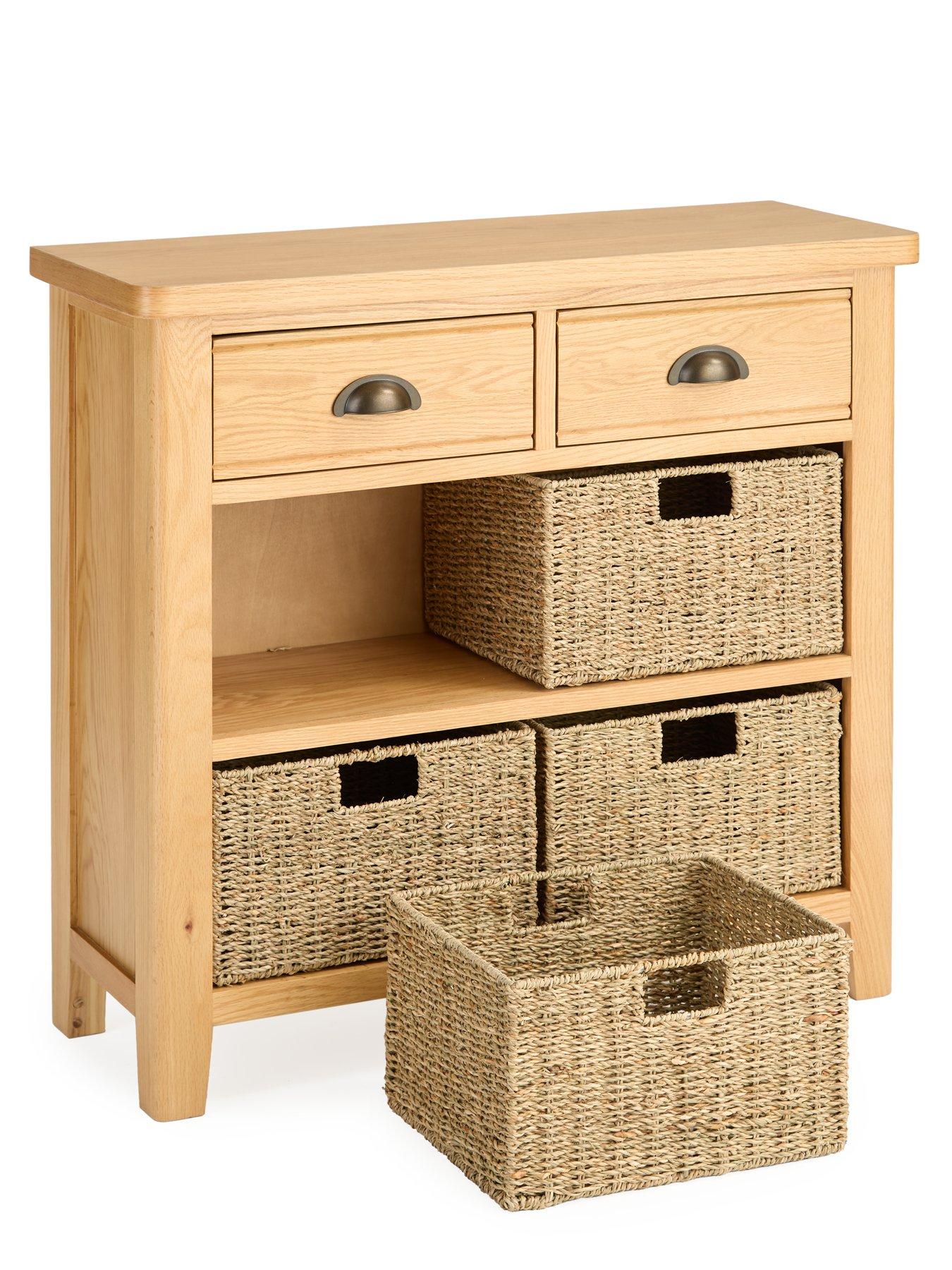 Image 7 of 7 of Very Home Ashwin Ready Assembled&nbsp;2 Drawer, 4 Basket Sideboard&nbsp;- contains Solid Wood
