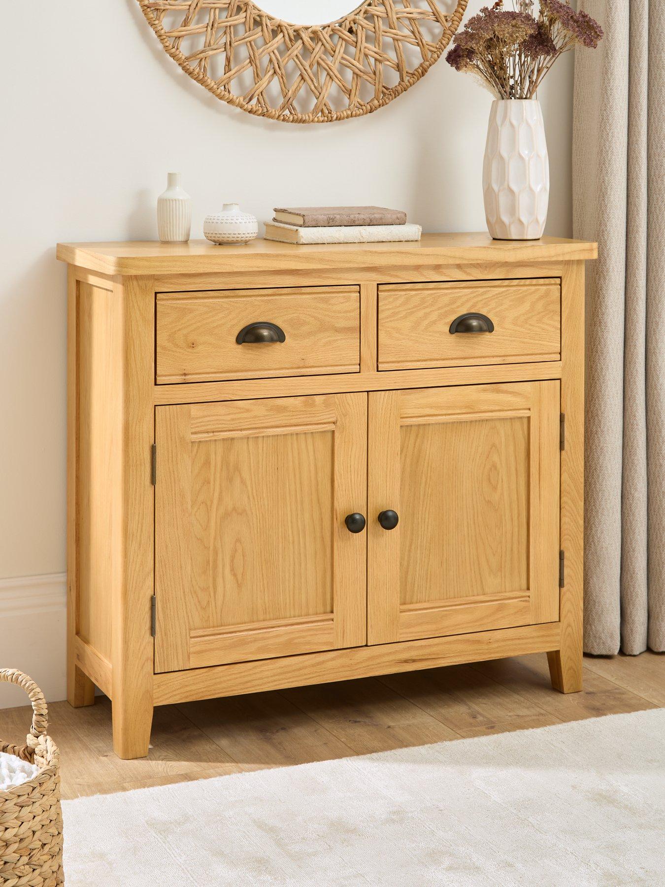The Very Collection Ashwin Ready Assembled 2 Door, 2 Drawer Medium Sideboard - contains Solid Wood