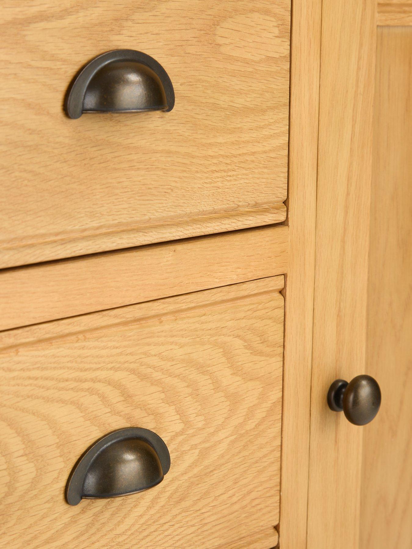 Image 6 of 7 of The Very Collection Ashwin Ready Assembled 2 Door,&nbsp;3 Drawer Large Sideboard in Rustic Oak - contains Solid Wood