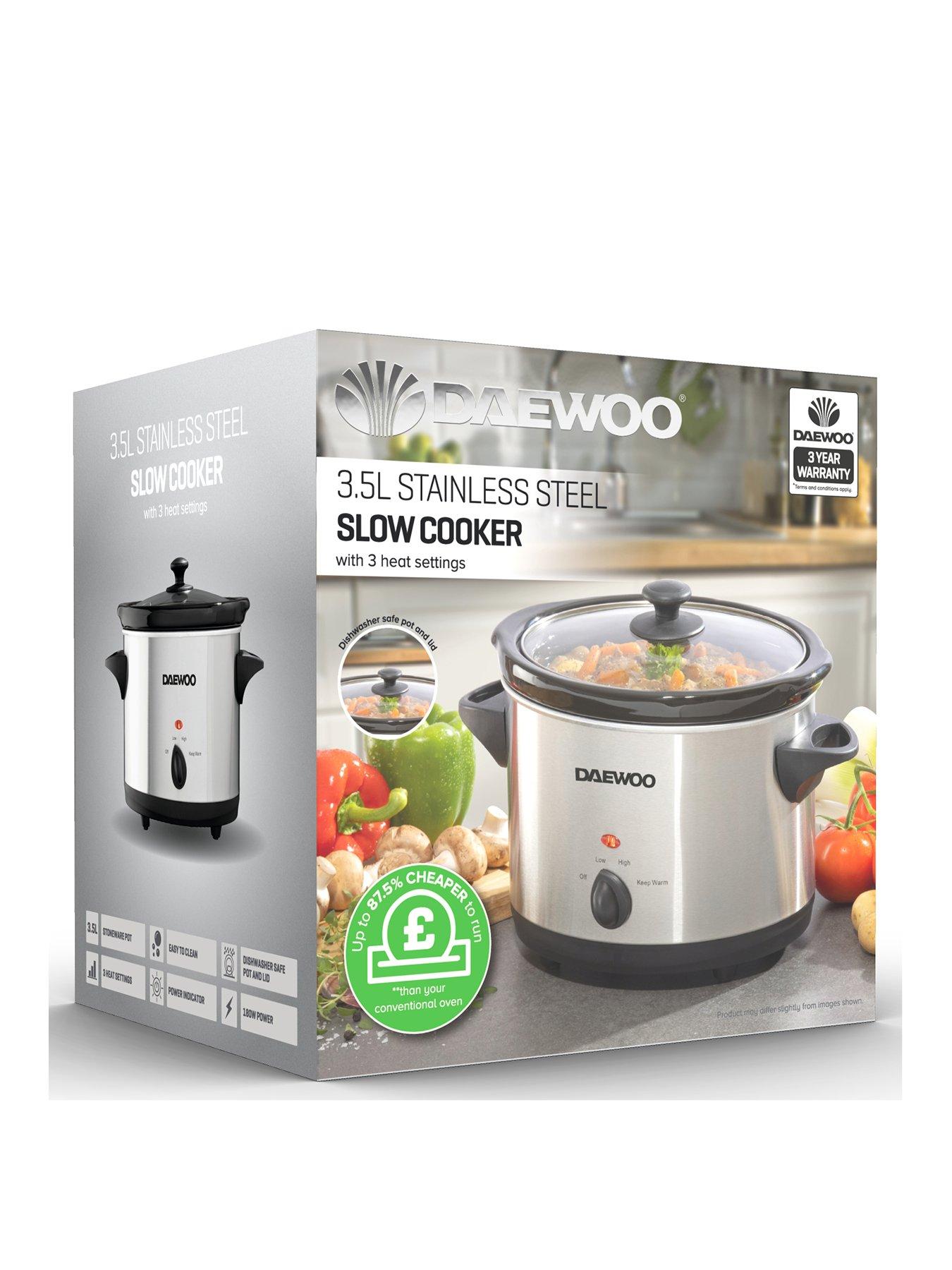 Image 1 of 6 of Daewoo 3.5 Litre Slow Cooker Stainless Steel