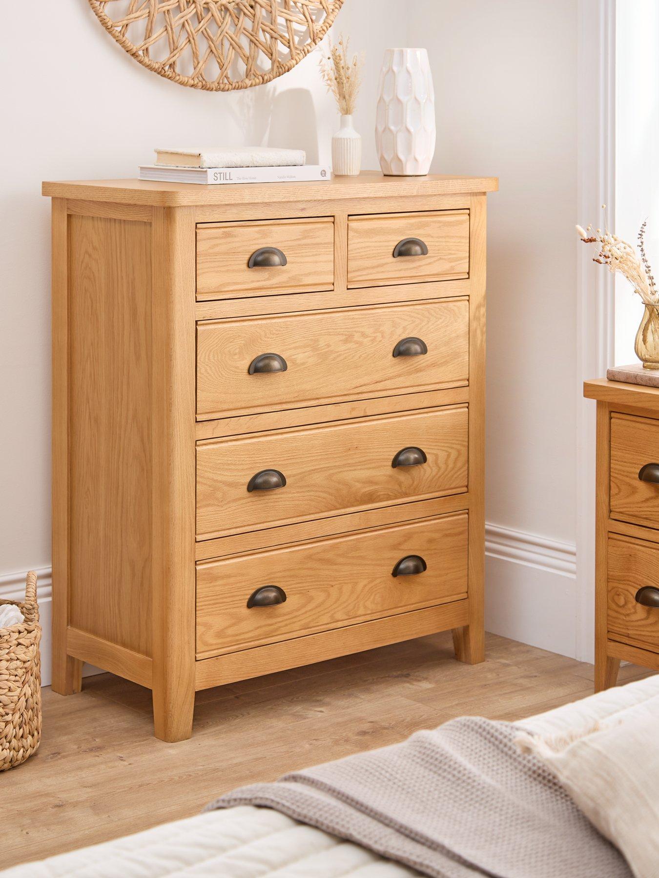 Image 1 of 7 of The Very Collection Ashwin Ready Assembled&nbsp;2 + 3 Drawer Chest&nbsp;- contains Solid Wood