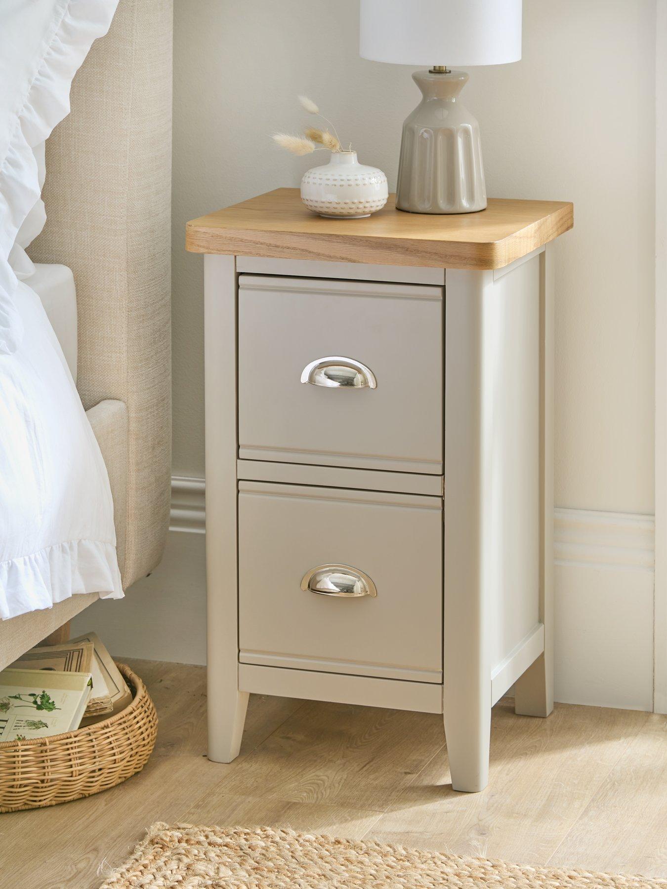 Image 1 of 7 of The Very Collection Malone Ready Assembled 2 Drawer Bedside Chest- contains Solid Wood