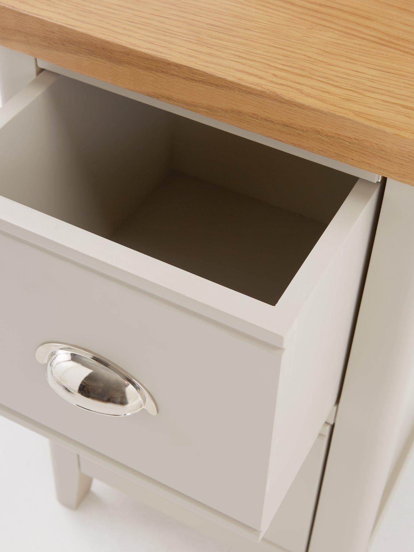 Image 4 of 7 of The Very Collection Malone Ready Assembled 2 Drawer Bedside Chest- contains Solid Wood