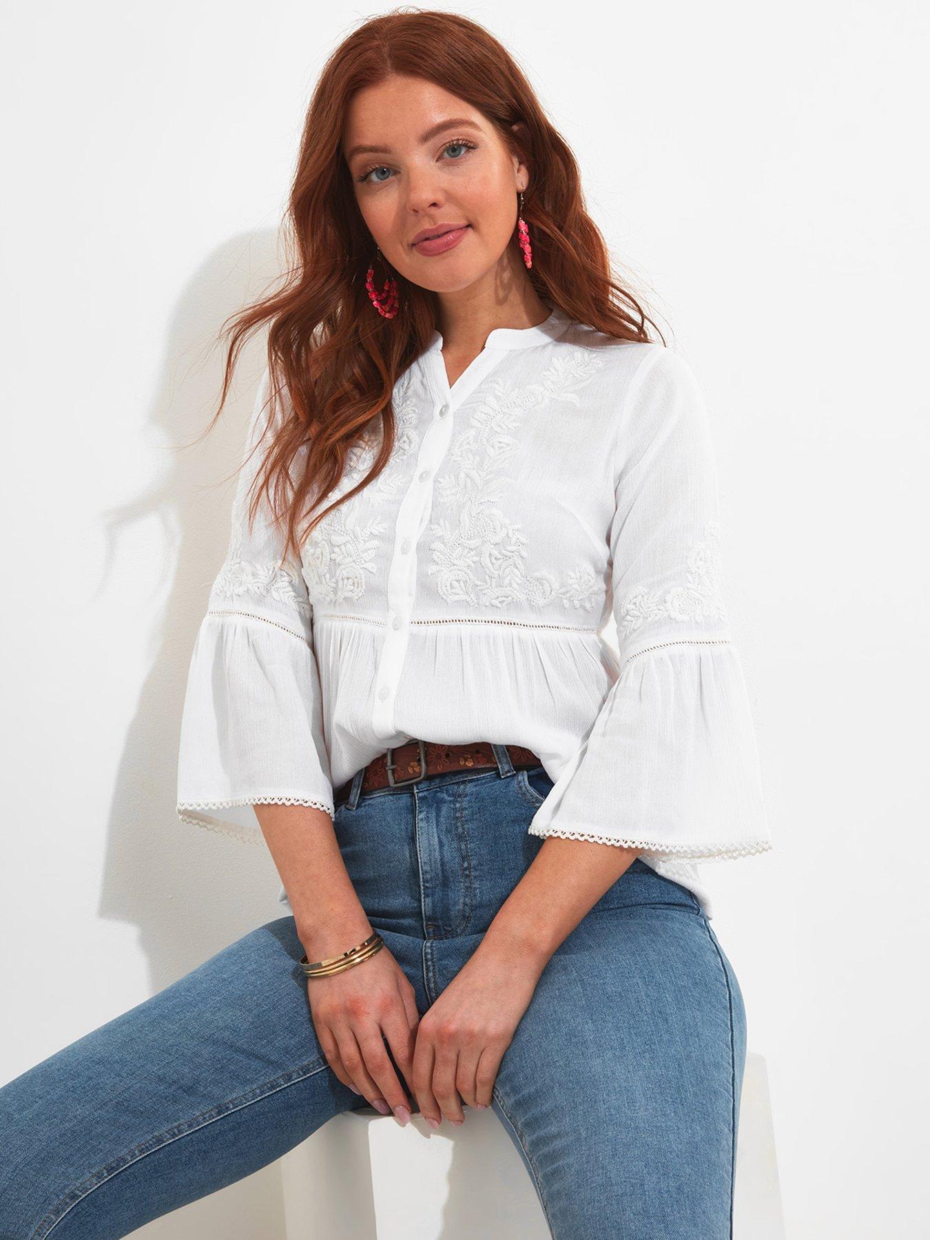 joe-browns-embroidered-34-sleeve-top-white