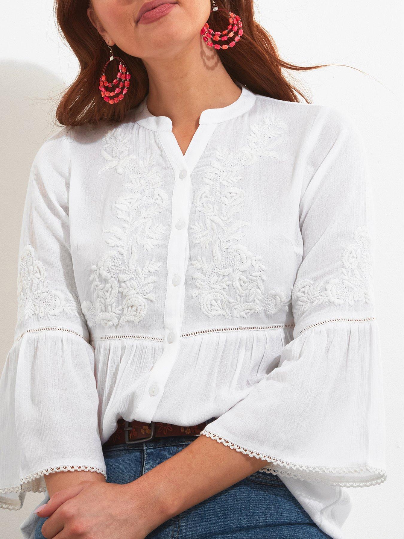 joe-browns-embroidered-34-sleeve-top-whiteoutfit