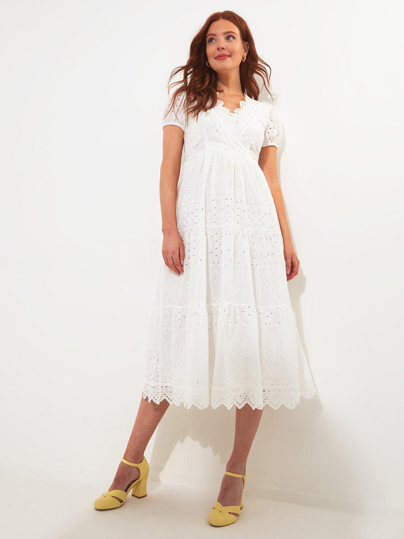 joe-browns-short-sleeve-broderie-midi-dress-white