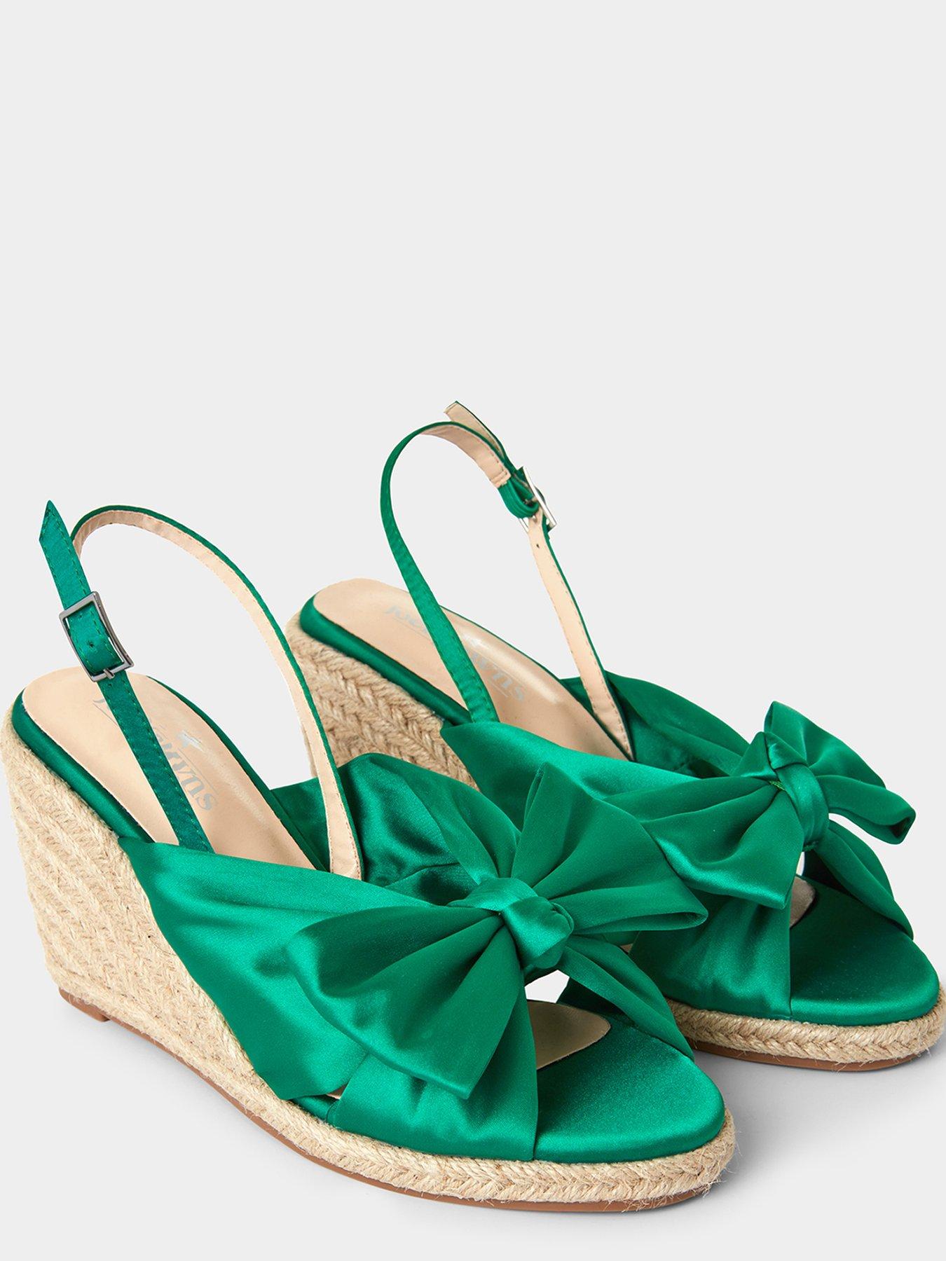 joe-browns-satin-bow-espadrille-shoes-greenstillFront