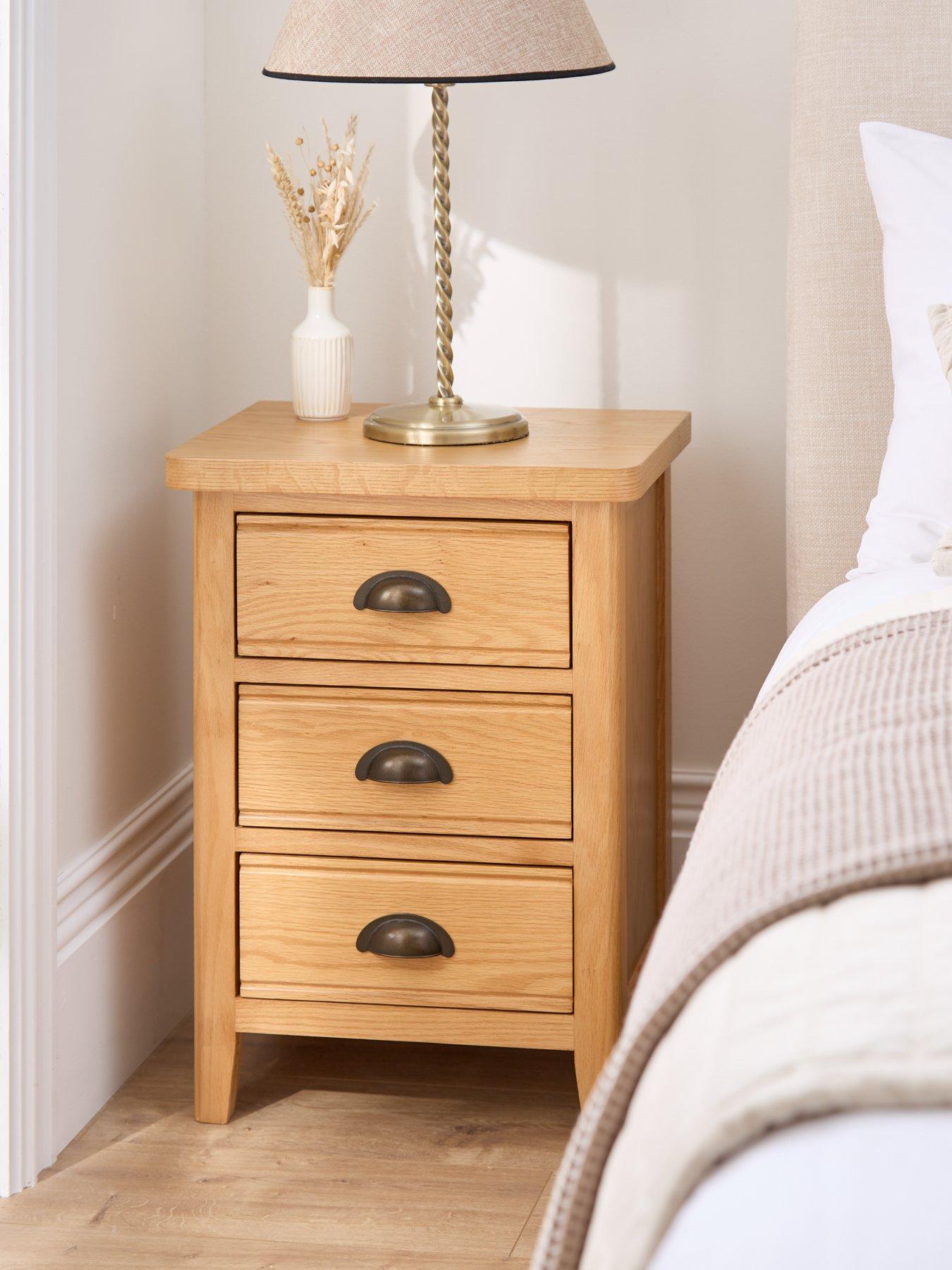Image 1 of 7 of The Very Collection Ashwin Ready Assembled 3 Drawer Bedside Chest&nbsp;-&nbsp;contains Solid Wood
