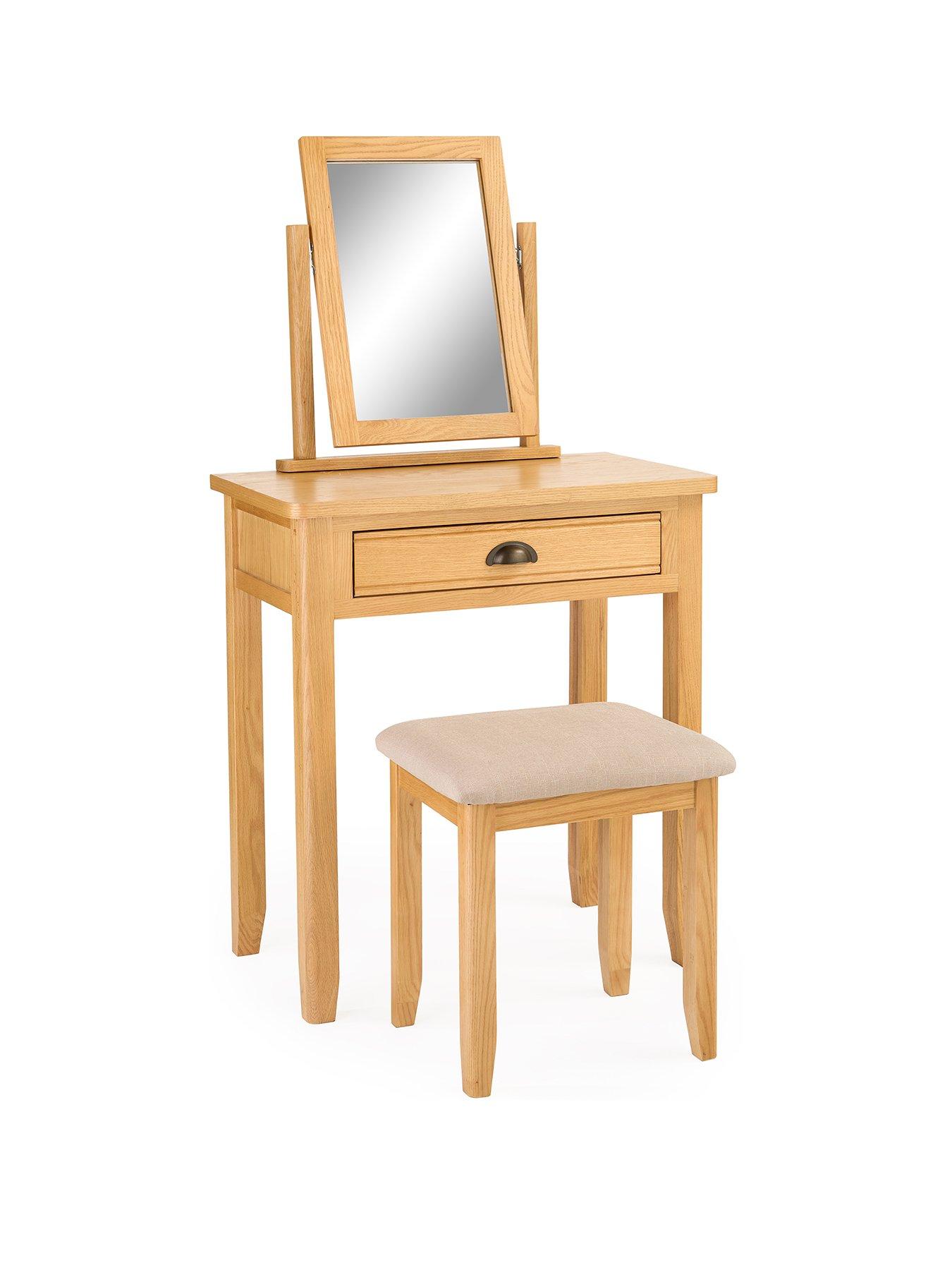 Image 3 of 7 of Very Home Ashwin Part Assembled&nbsp;Dressing Table, Stool &amp; Mirror Set&nbsp;- contains Solid Wood