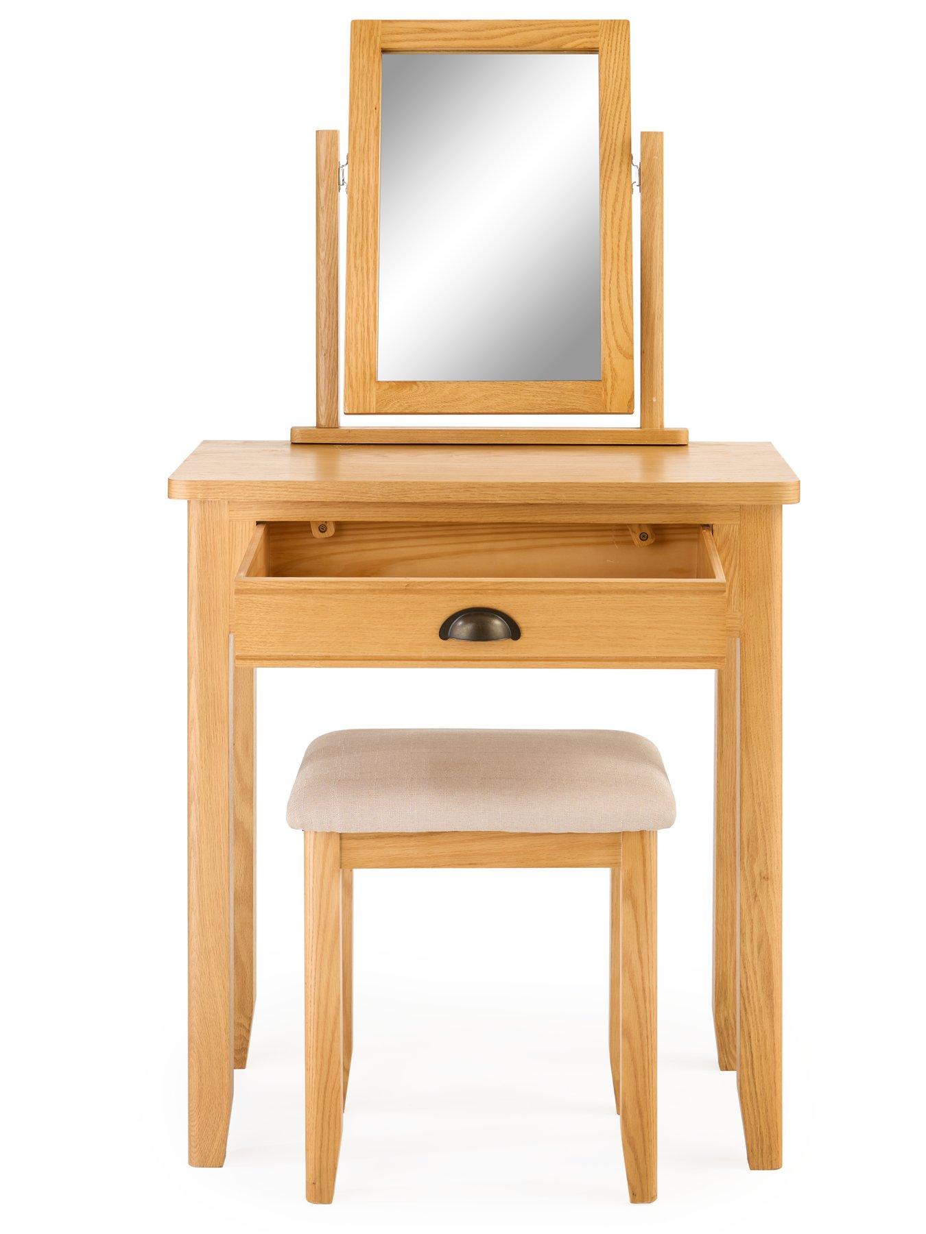 Image 4 of 7 of Very Home Ashwin Part Assembled&nbsp;Dressing Table, Stool &amp; Mirror Set&nbsp;- contains Solid Wood