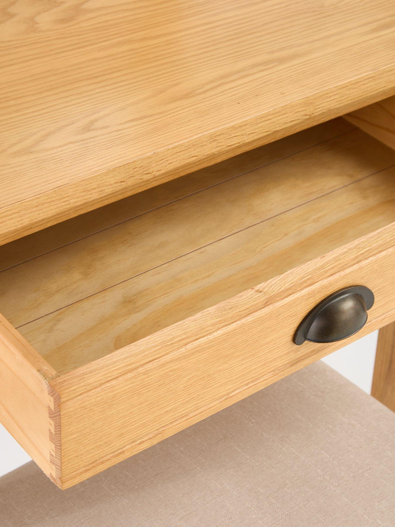 Image 7 of 7 of Very Home Ashwin Part Assembled&nbsp;Dressing Table, Stool &amp; Mirror Set&nbsp;- contains Solid Wood