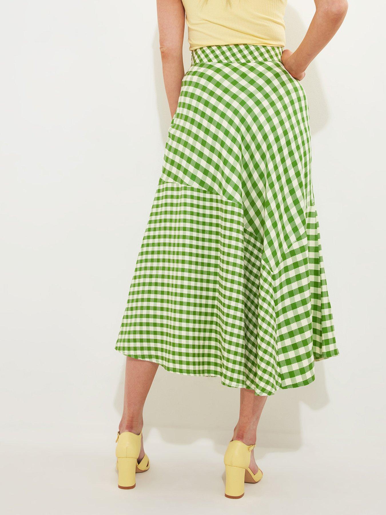 joe-browns-gingham-midi-skirt-greenstillFront