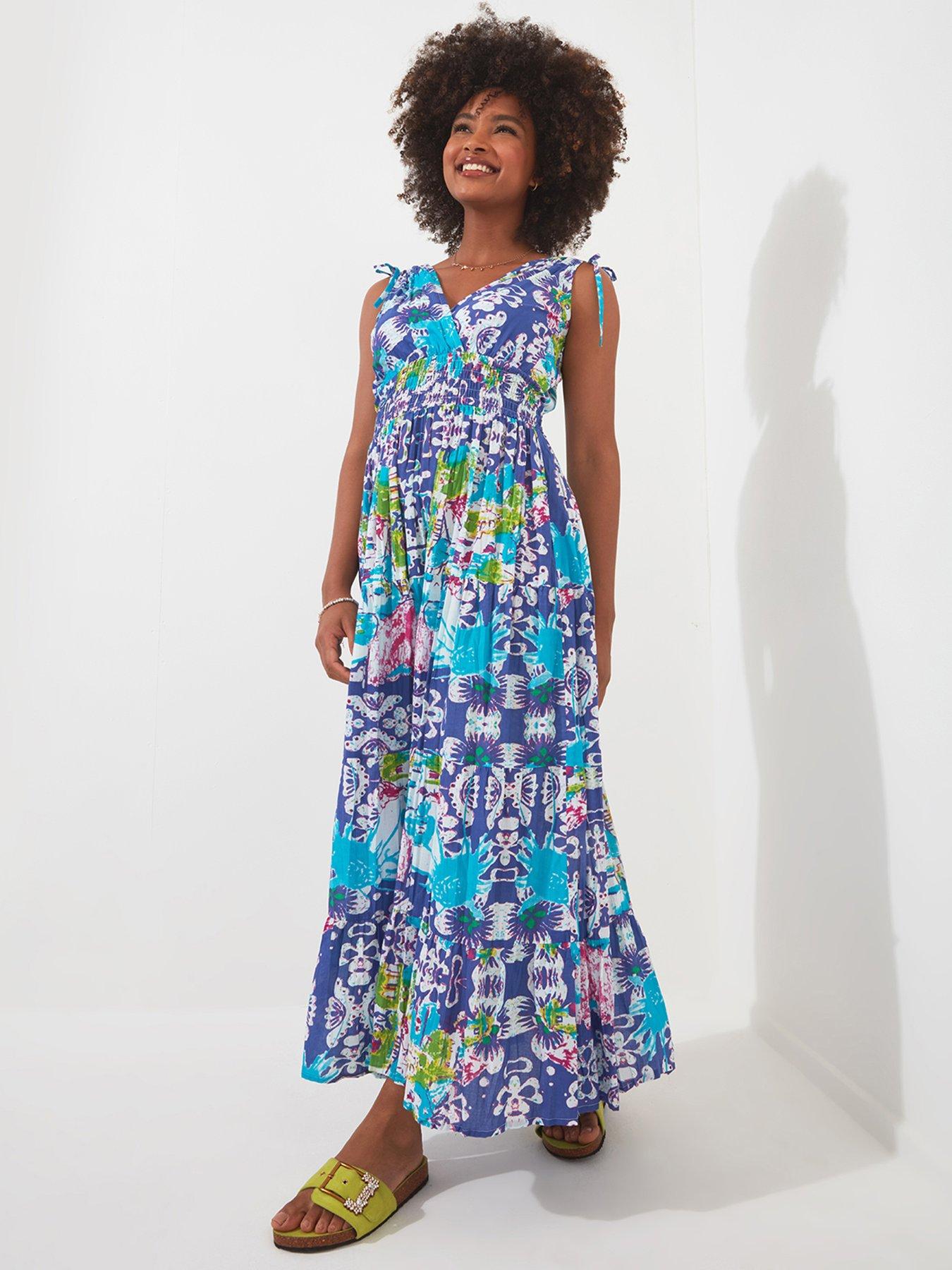 joe-browns-petitenbspsleeveless-all-over-print-maxi-dress-blue