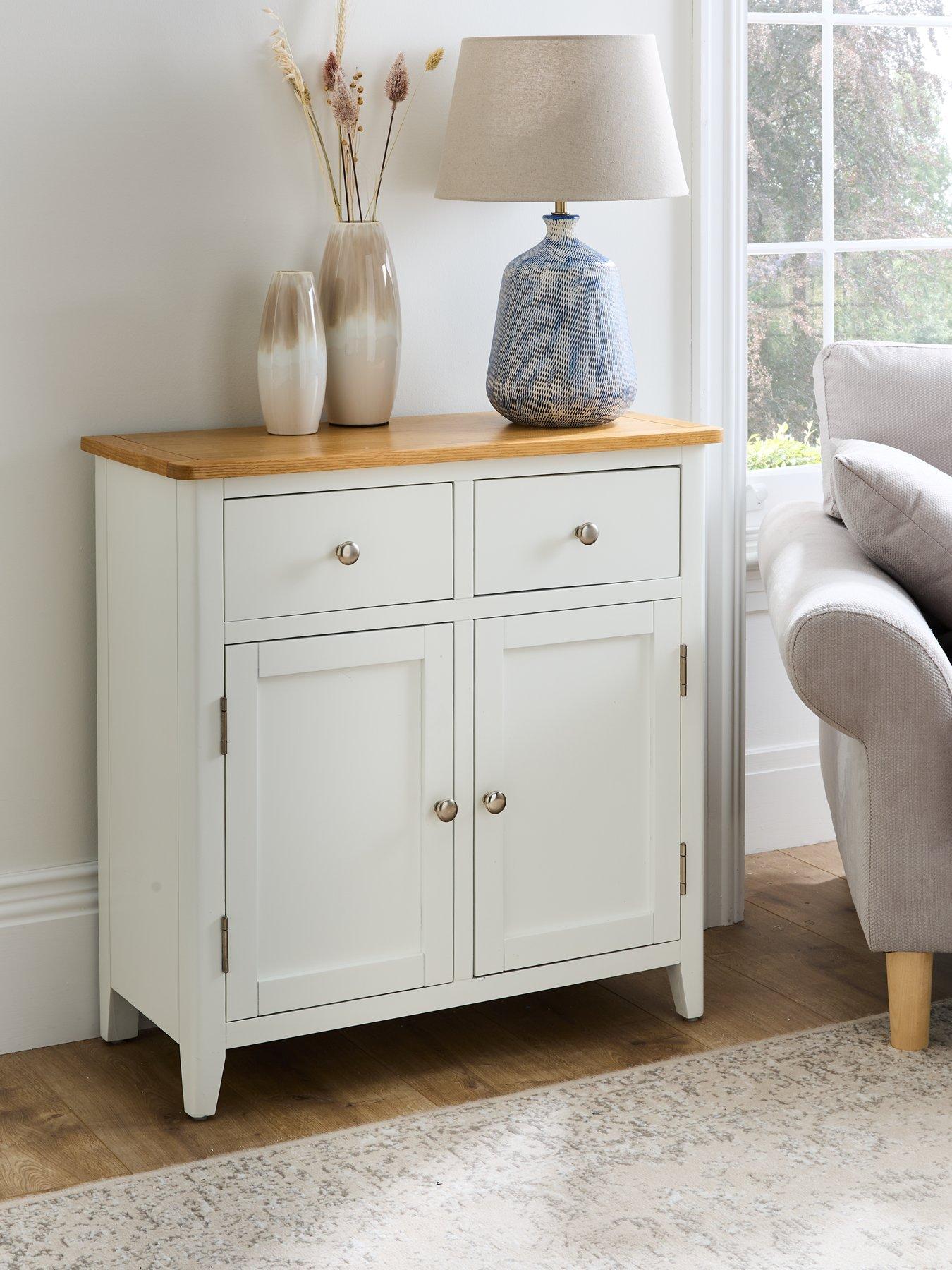 Image of Very Home Harbour Ready Assembled Sideboard 2 Door, 2 Drawer - White/Oak