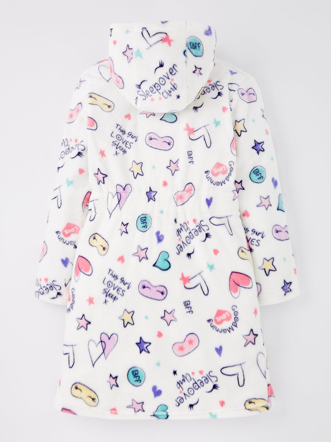 Image 2 of 4 of Everyday EverydayGirls Slogan Sleep Club Robe - Multi