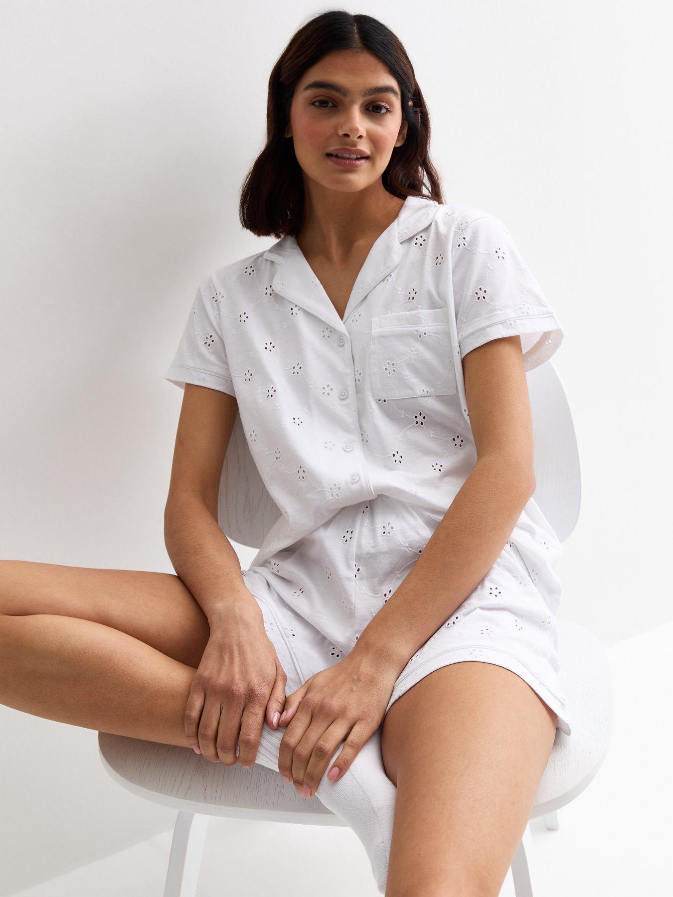 new-look-white-embroidered-cotton-shirt-short-setback