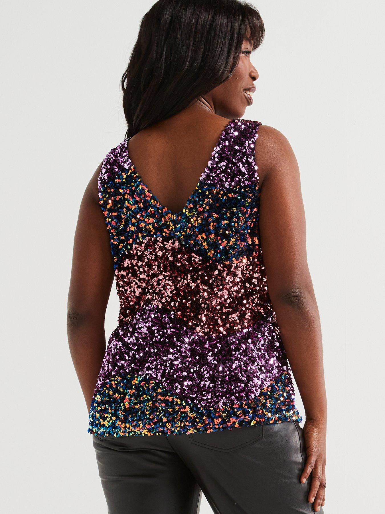 v-by-very-curve-sequin-v-neck-cami-multistillFront