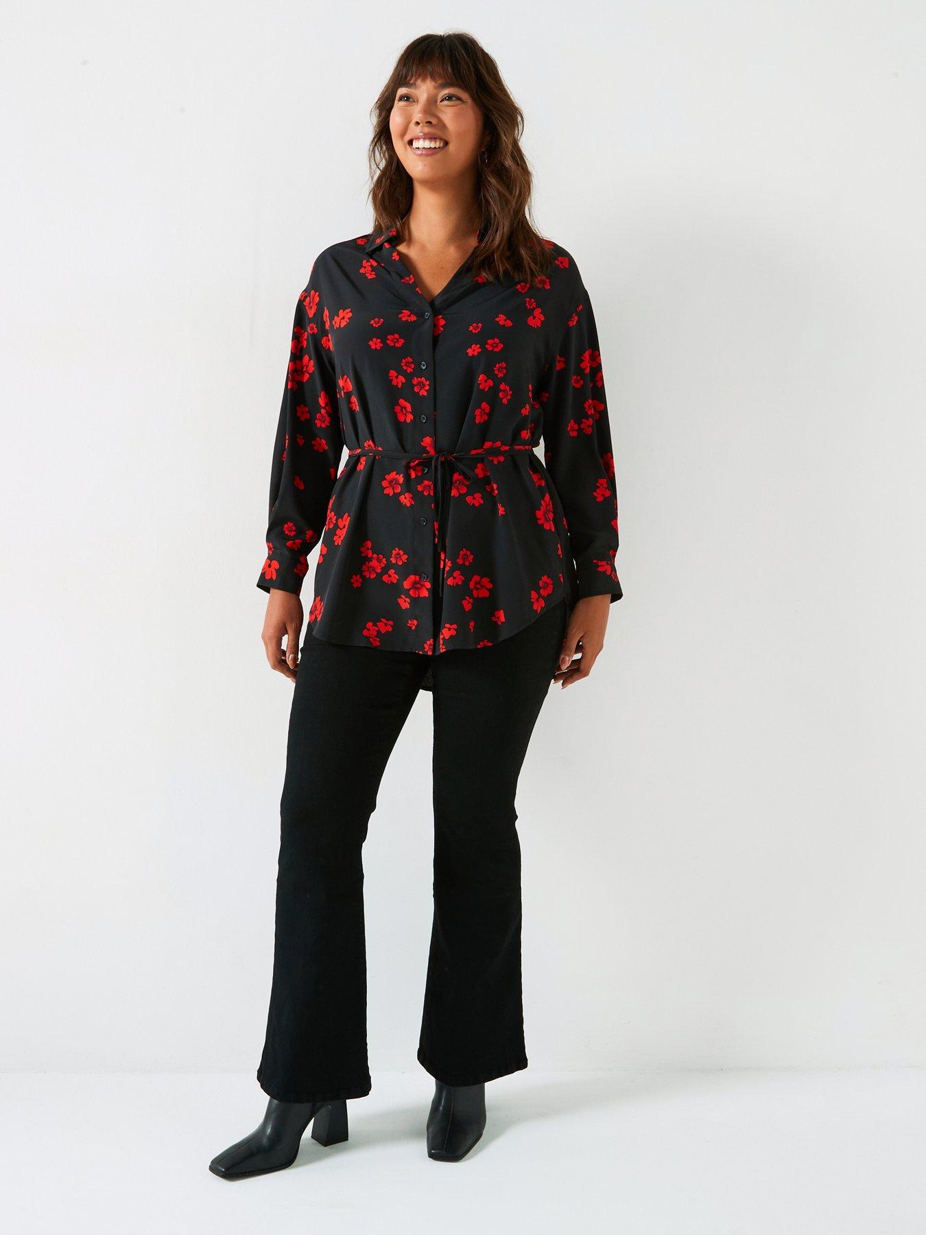 v-by-very-curve-v-neck-balloon-blouse-redback