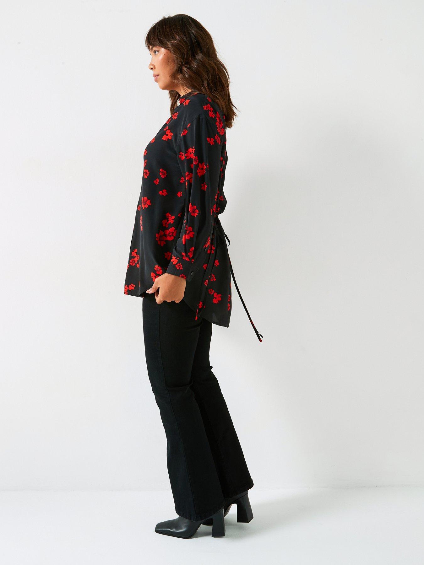 v-by-very-curve-v-neck-balloon-blouse-reddetail