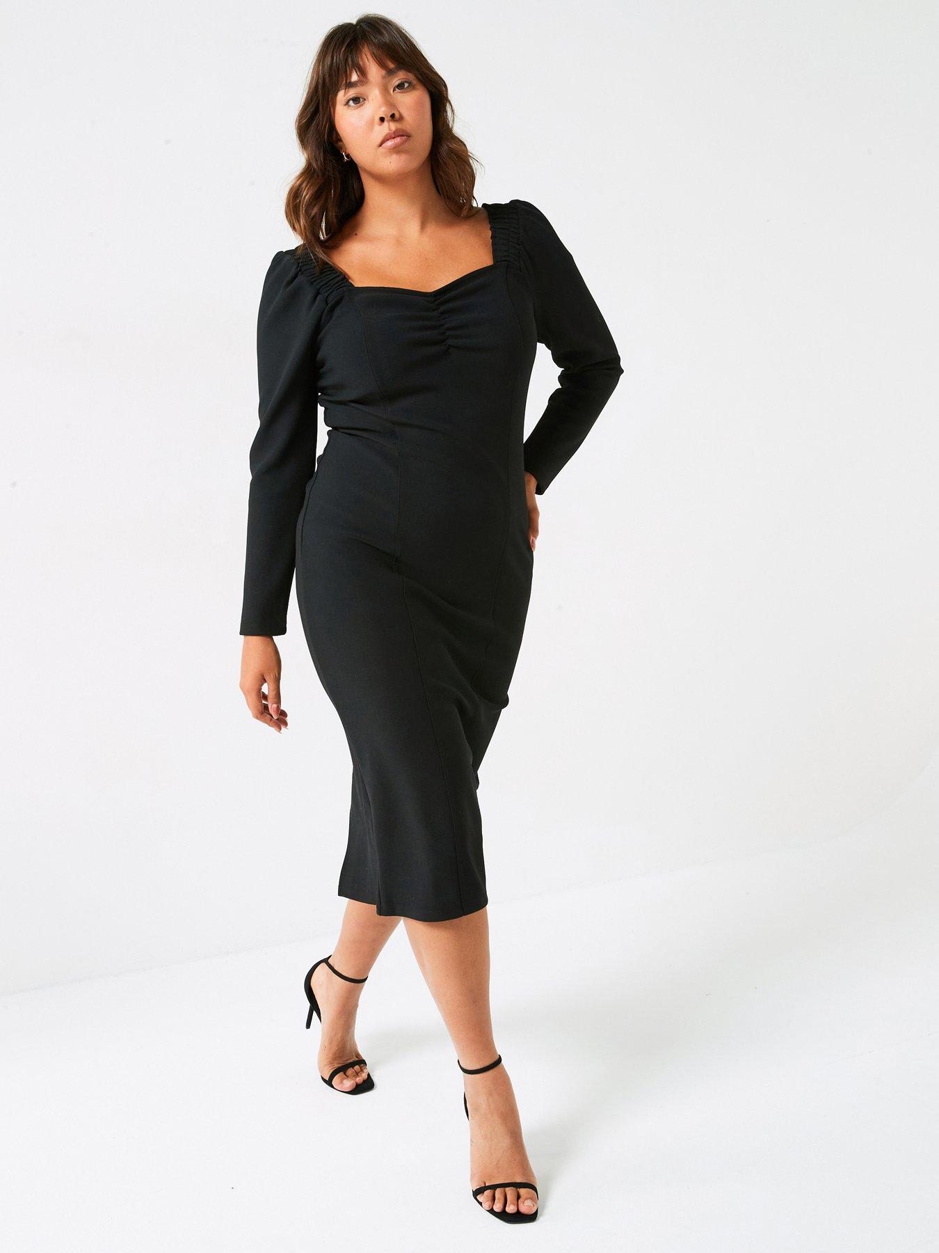 v-by-very-curve-sweetheart-neck-bodycon-dress-black