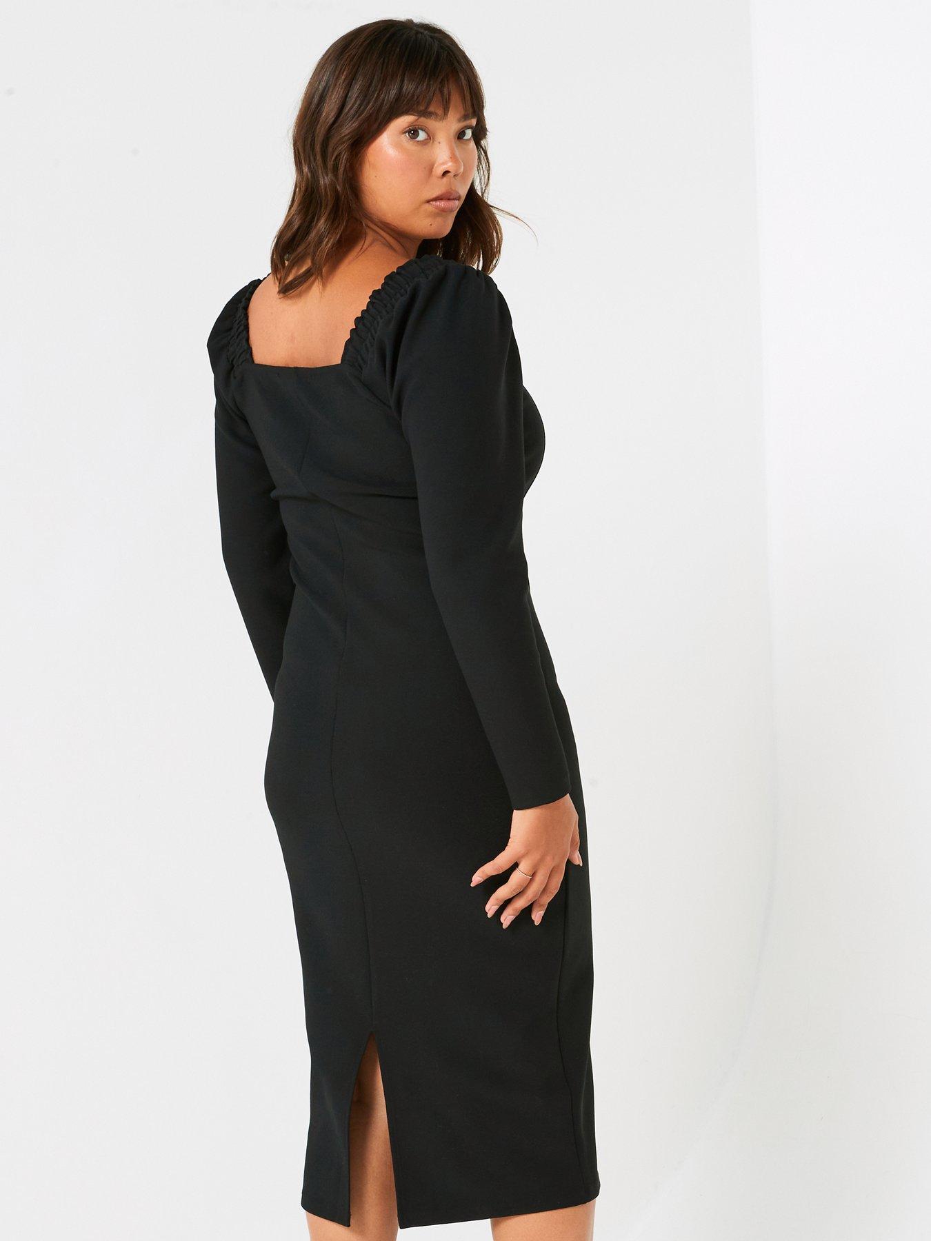 v-by-very-curve-sweetheart-neck-bodycon-dress-blackstillFront